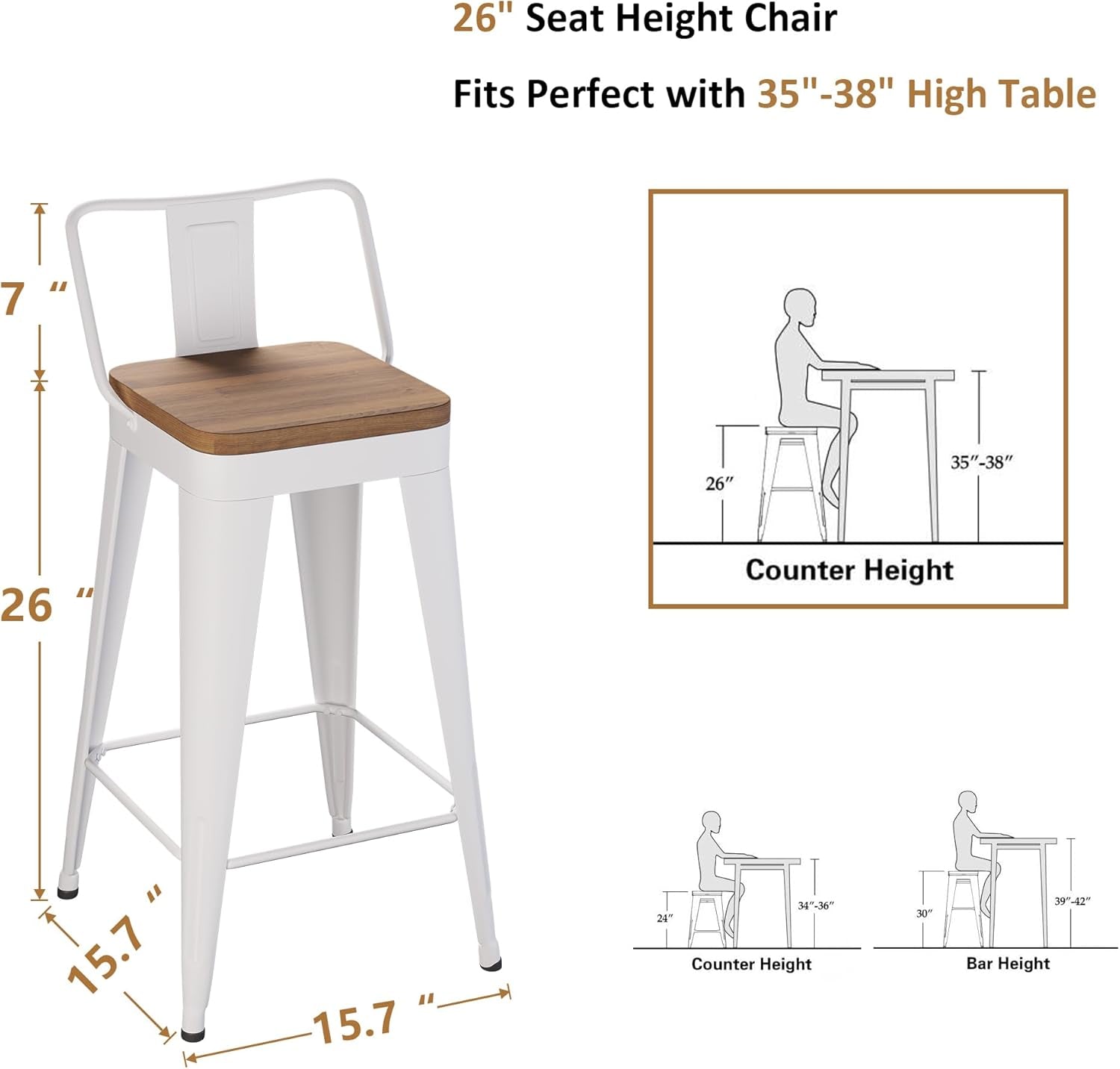 Stylish Set of Four Stackable Counter Height Bar Stools-1