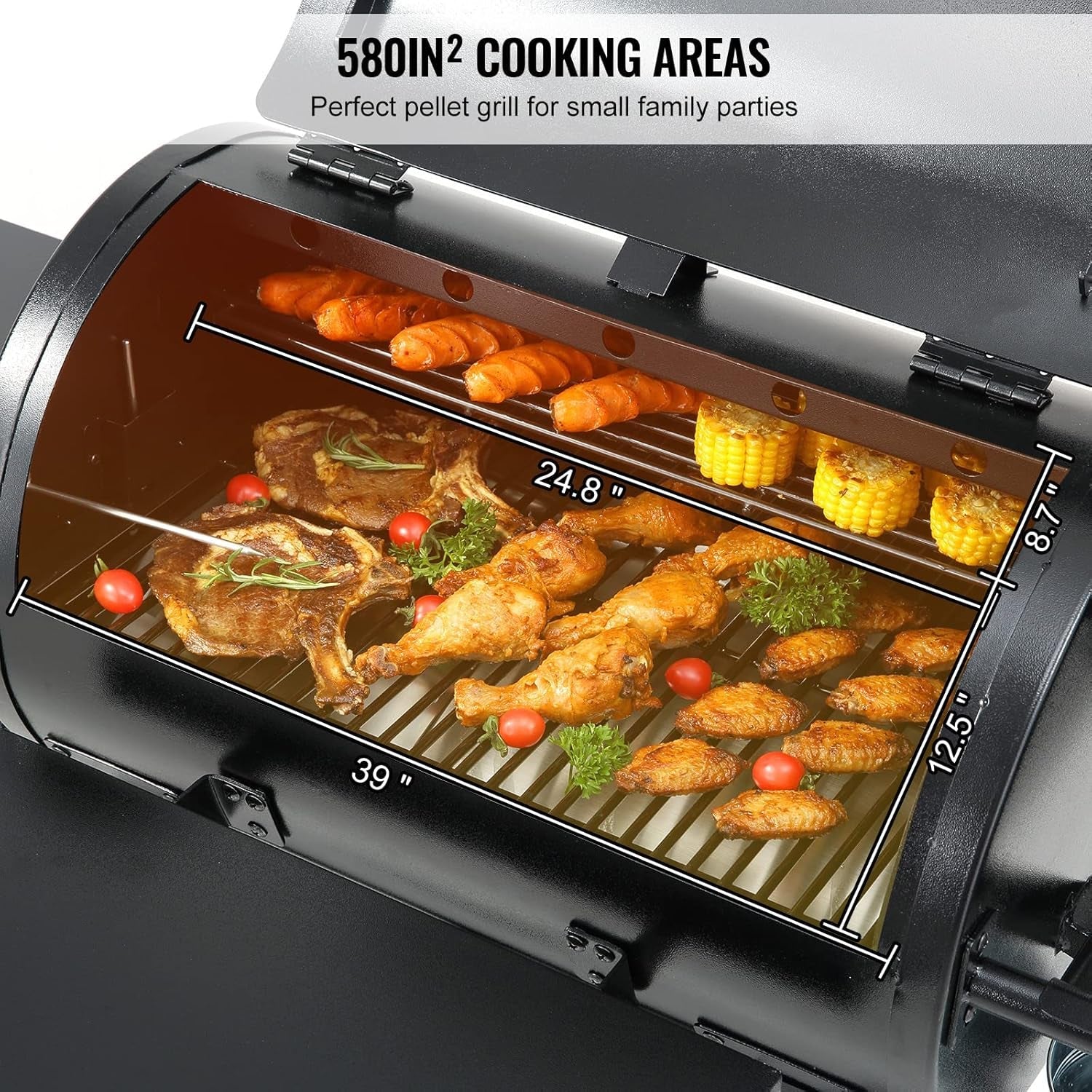 Portable Wood Pellet Grill With Cart 580 Sq In Cook Area