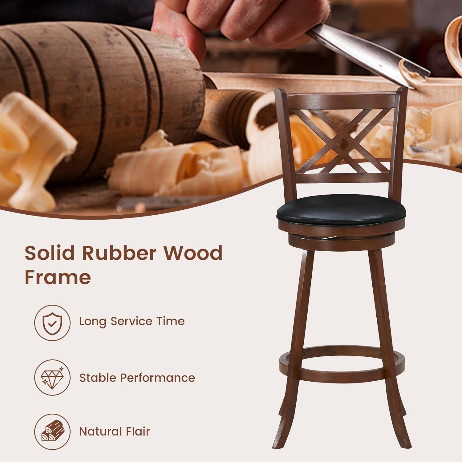 360 Degree Swivel Bar Stools Set of Two-3