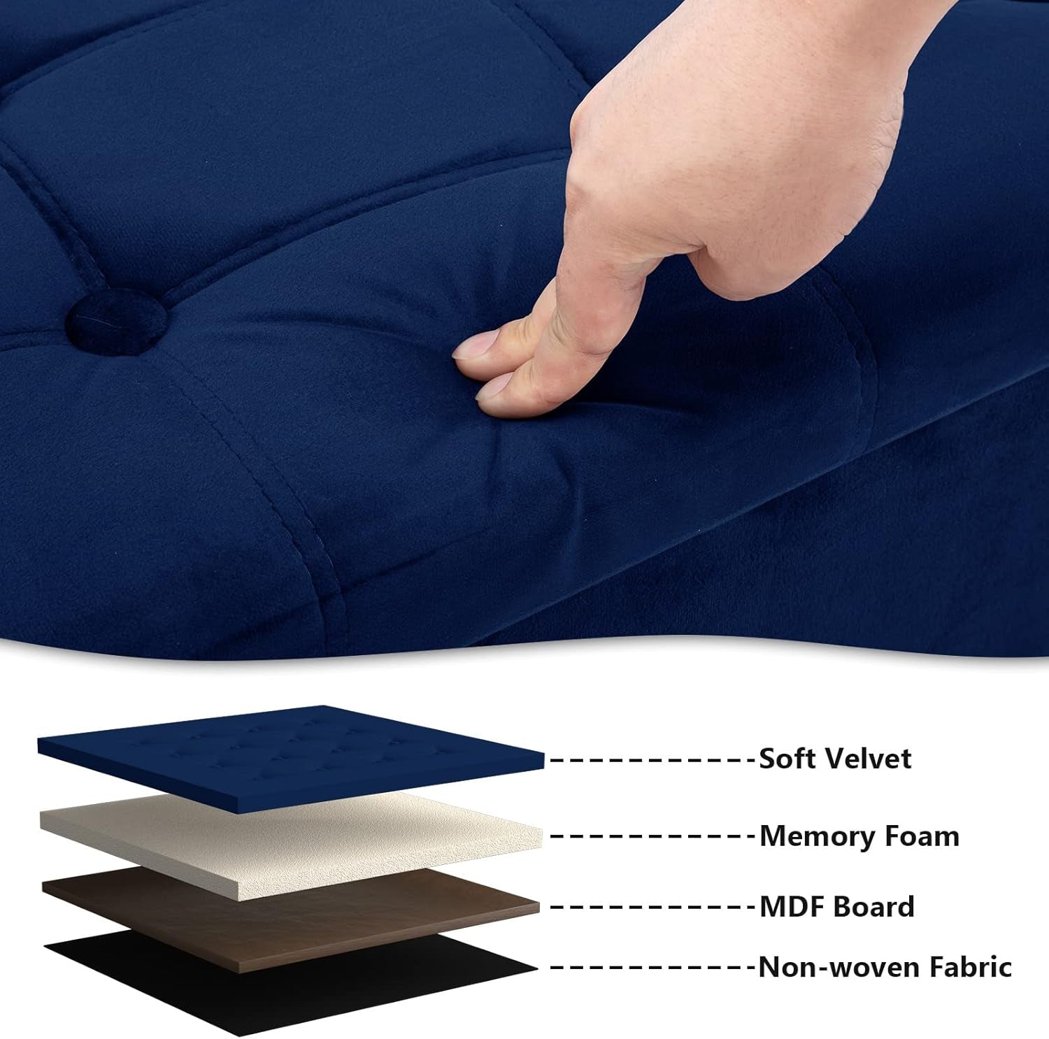30 Inch Multifunctional Folding Storage Ottoman Navy-4