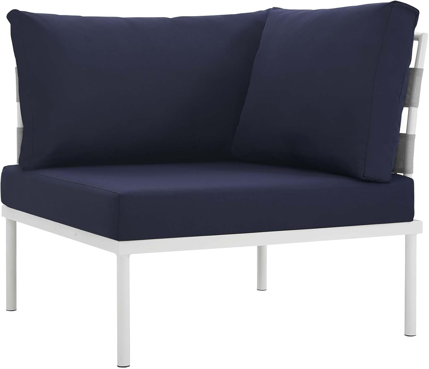 Aluminum Patio Sectional Sofa Set 8 Piece White Navy-4