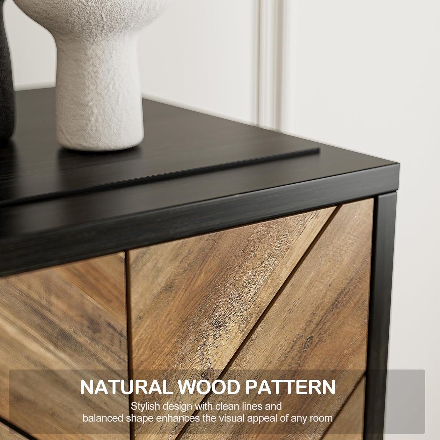 68" TV Stand with 36" Electric Fireplace Heater, Entertainment Center with Storage Cabinet, Console Table for Tvs up to 75" for Living Room, Bedroom - Harper (Black Ebony)-4