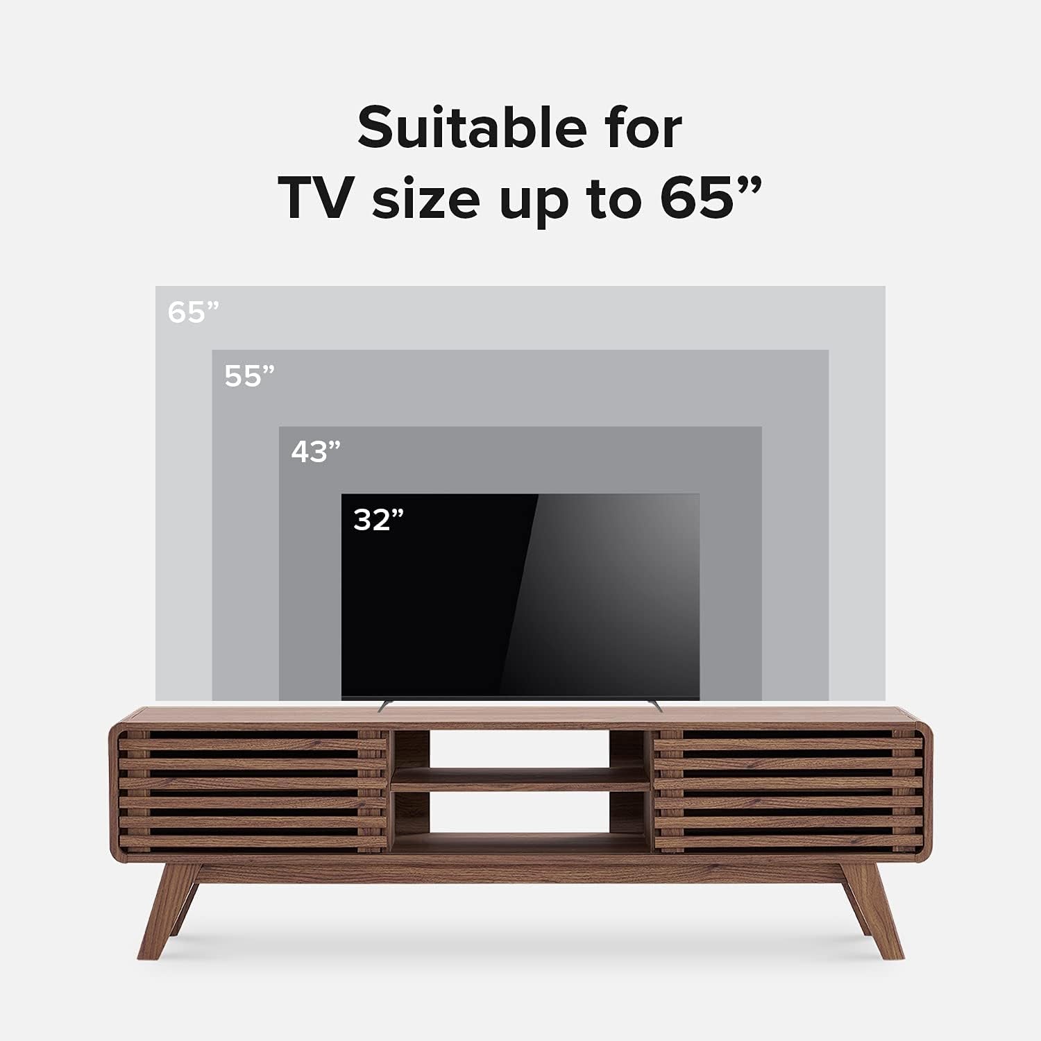 59" Walnut Mid Century Modern TV Stand-2
