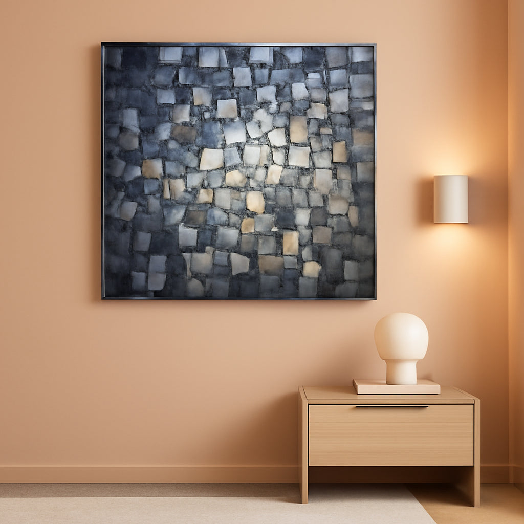 Large Abstract Canvas Wall Art Hand Painted 60x30 Inches-0