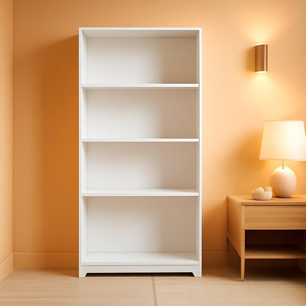 Bush Cabot Collection White Tall 5 Shelf Bookcase Unit-0