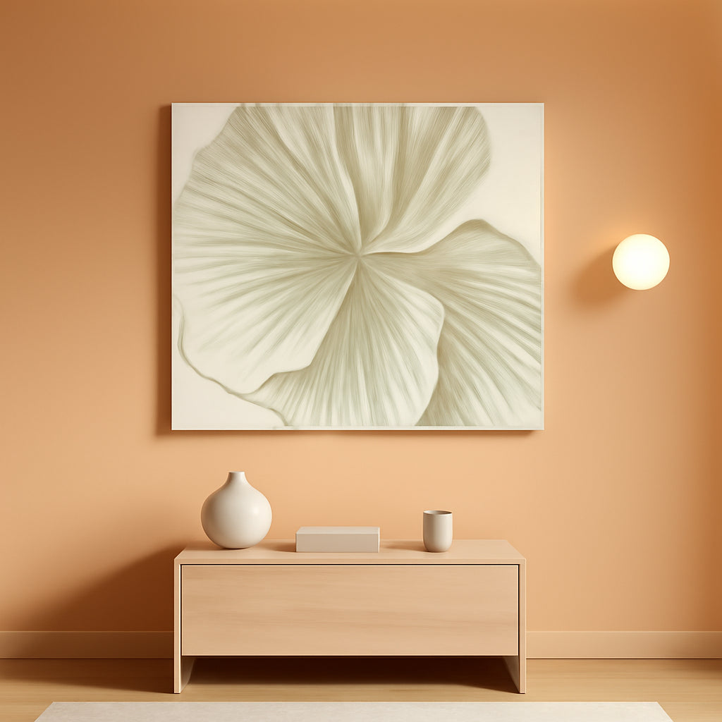 24x48 Green Hand crafted Ginkgo Leaf Canvas Wall Art-0