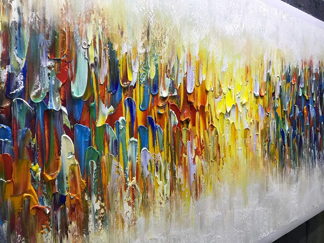 Vibrant Abstract 24x60 Inch Canvas Gallery Wall Art Textured-3