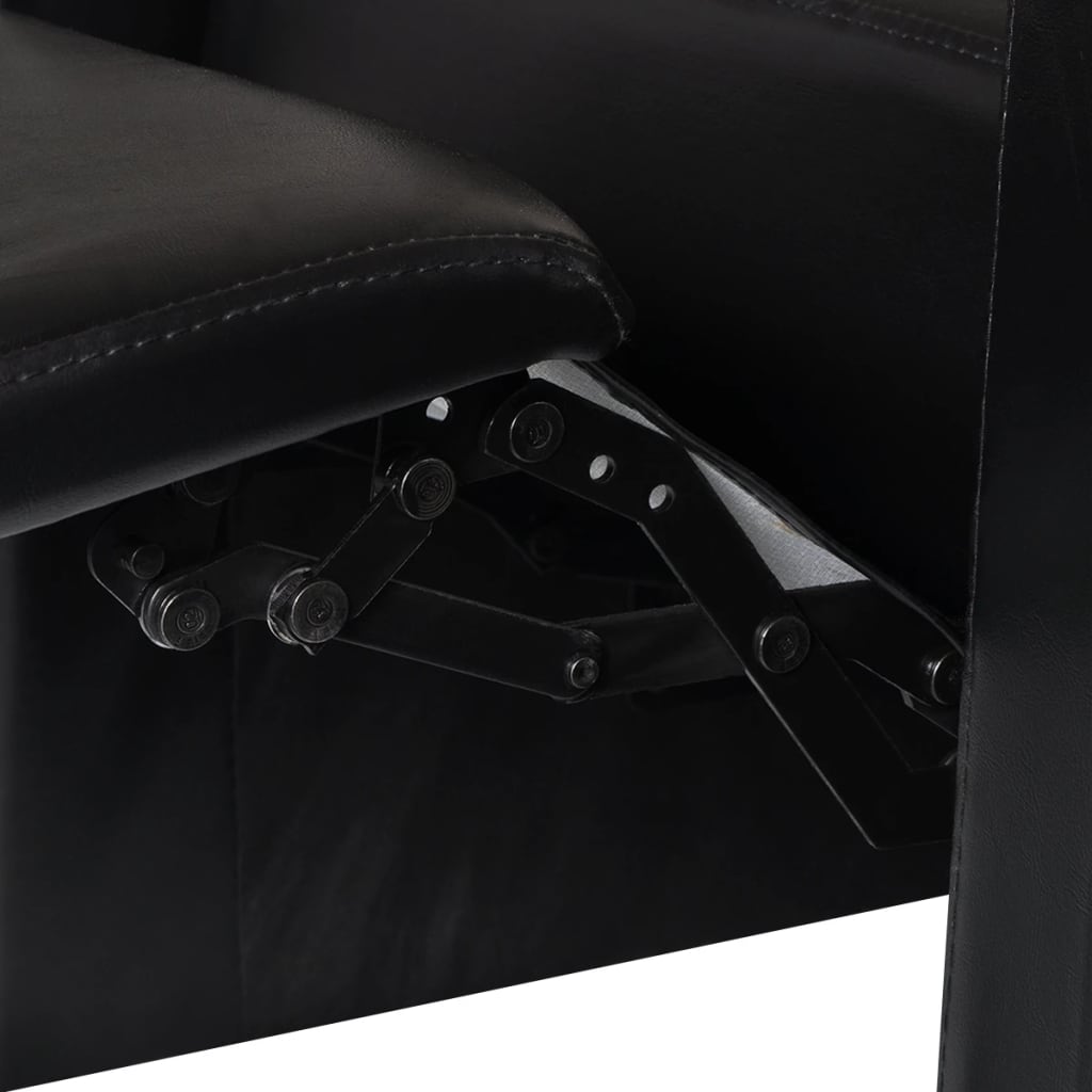vidaXL 2-Seater Home Theater Recliner Sofa Black Faux Leather-3