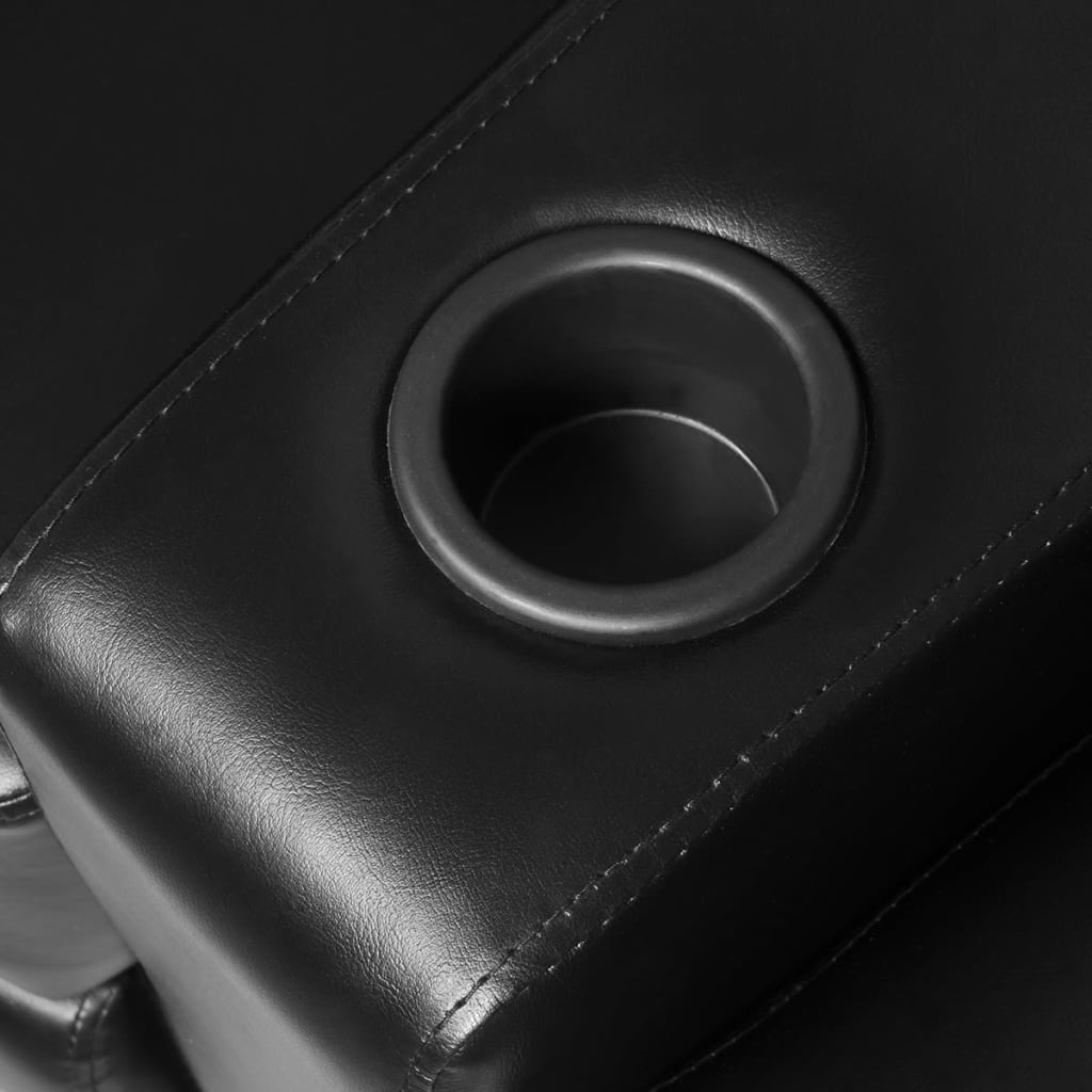 vidaXL 2-Seater Home Theater Recliner Sofa Black Faux Leather-4