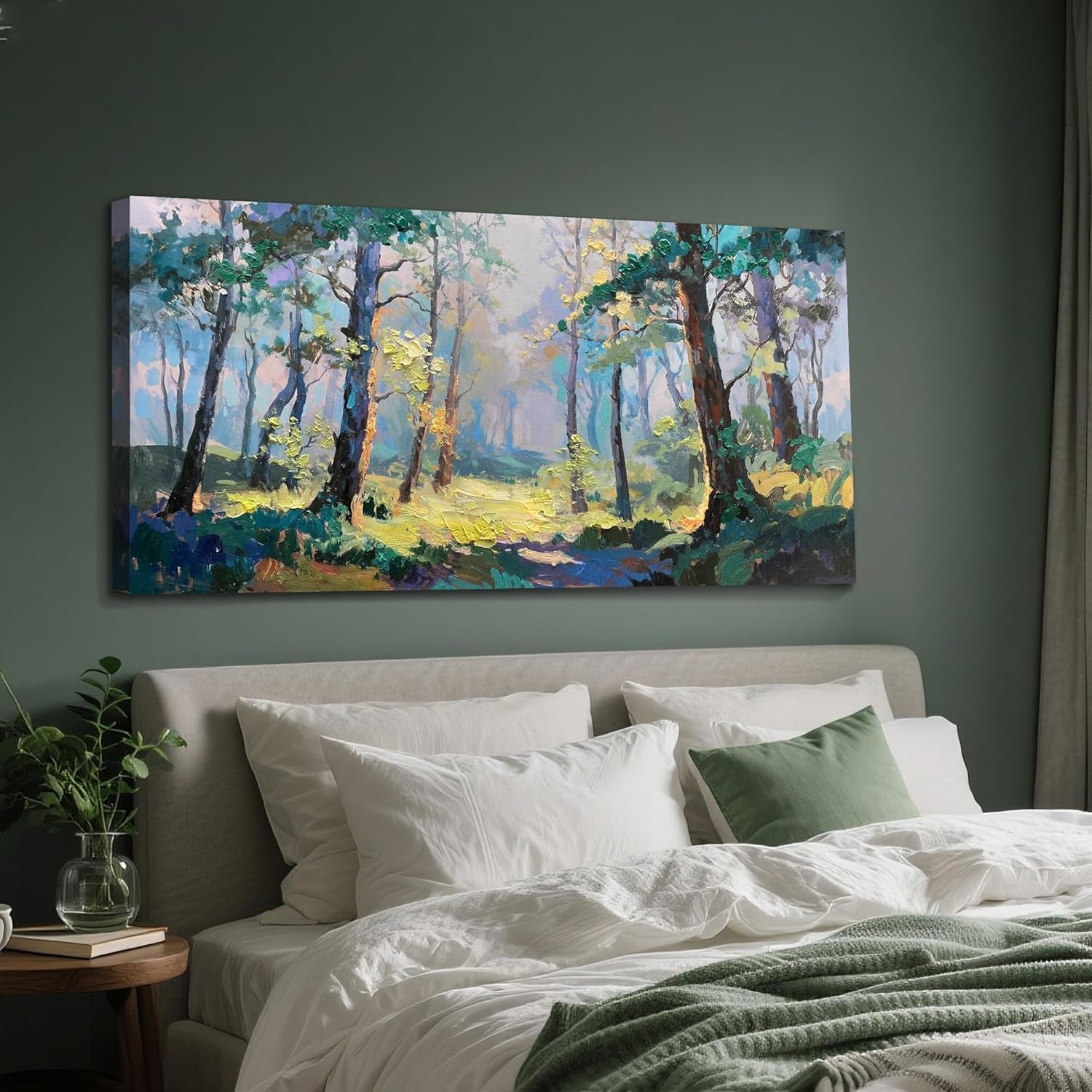 Forest Landscape Wall Art 48x24 Inches Canvas Painting-4