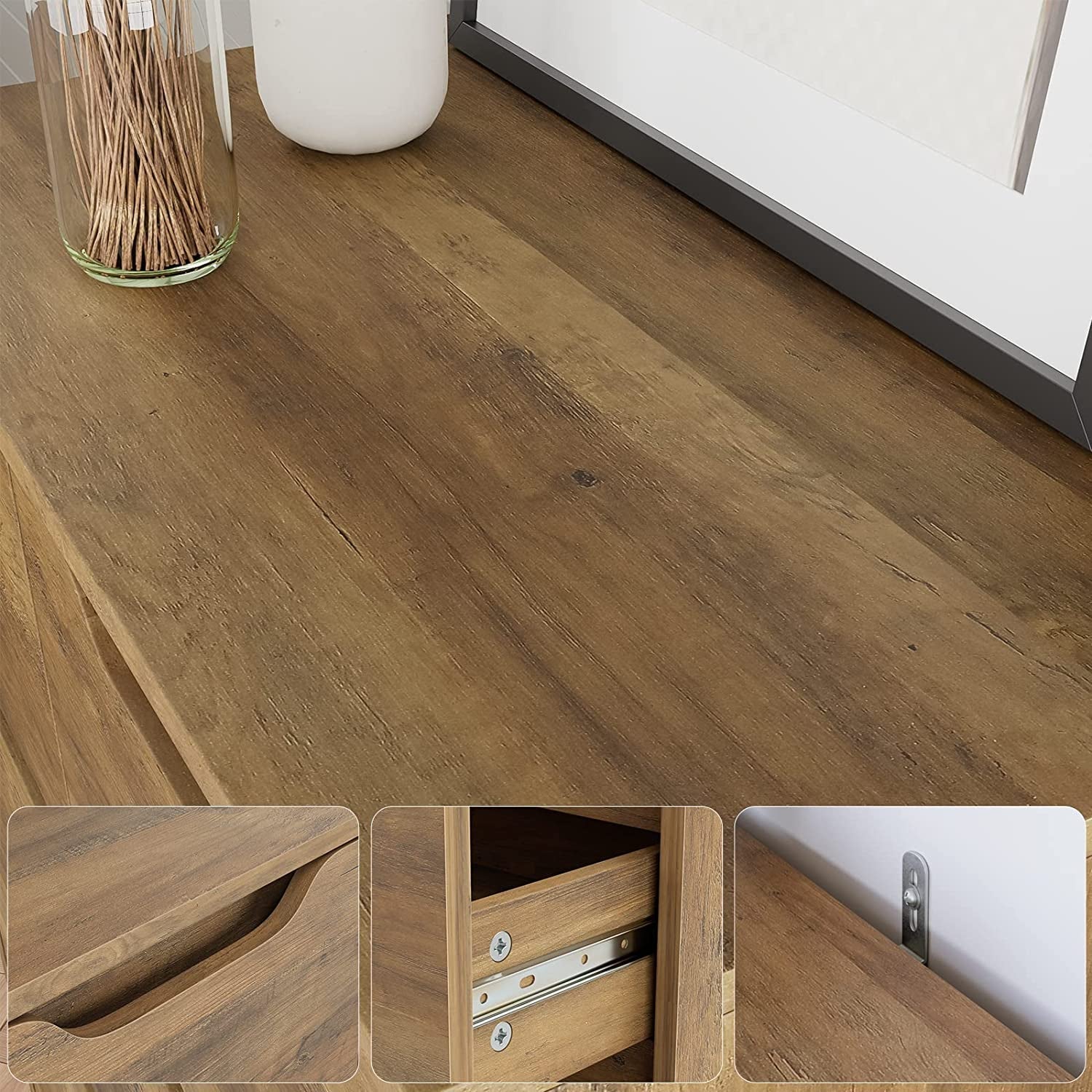 Rustic Brown 5 Drawer Modern Dresser-1