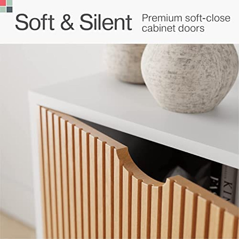 Fluted TV Stand with Storage - 70″ Console-4