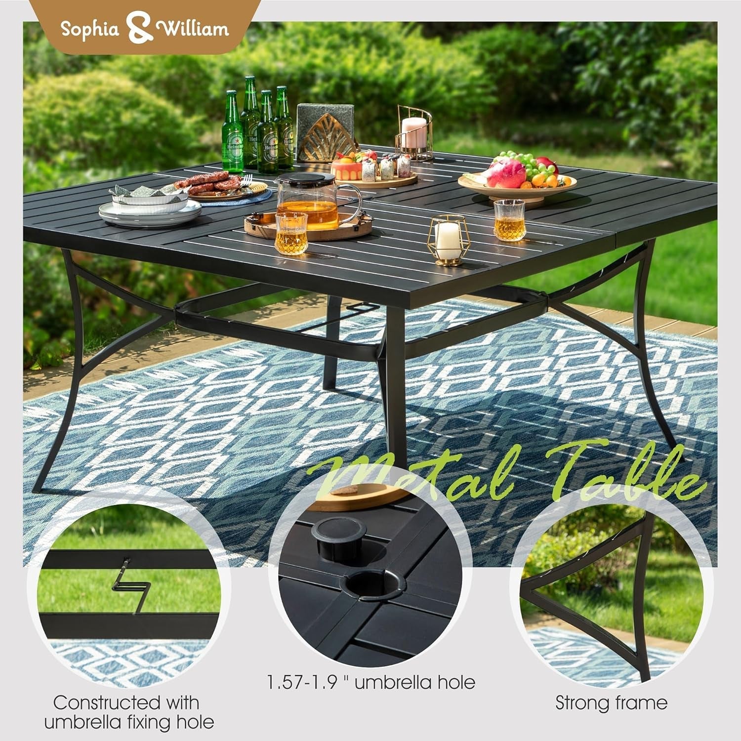 Patio Furniture Set Table For 8 Grayish Brown Swivel Chairs-4