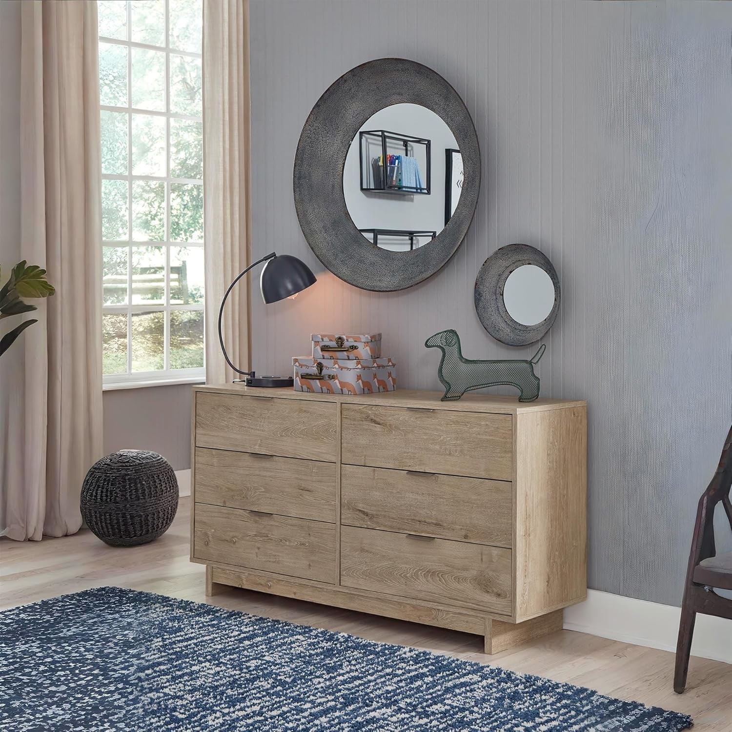 Oliah Rustic Six Drawer Dresser Light Brown Collection-1