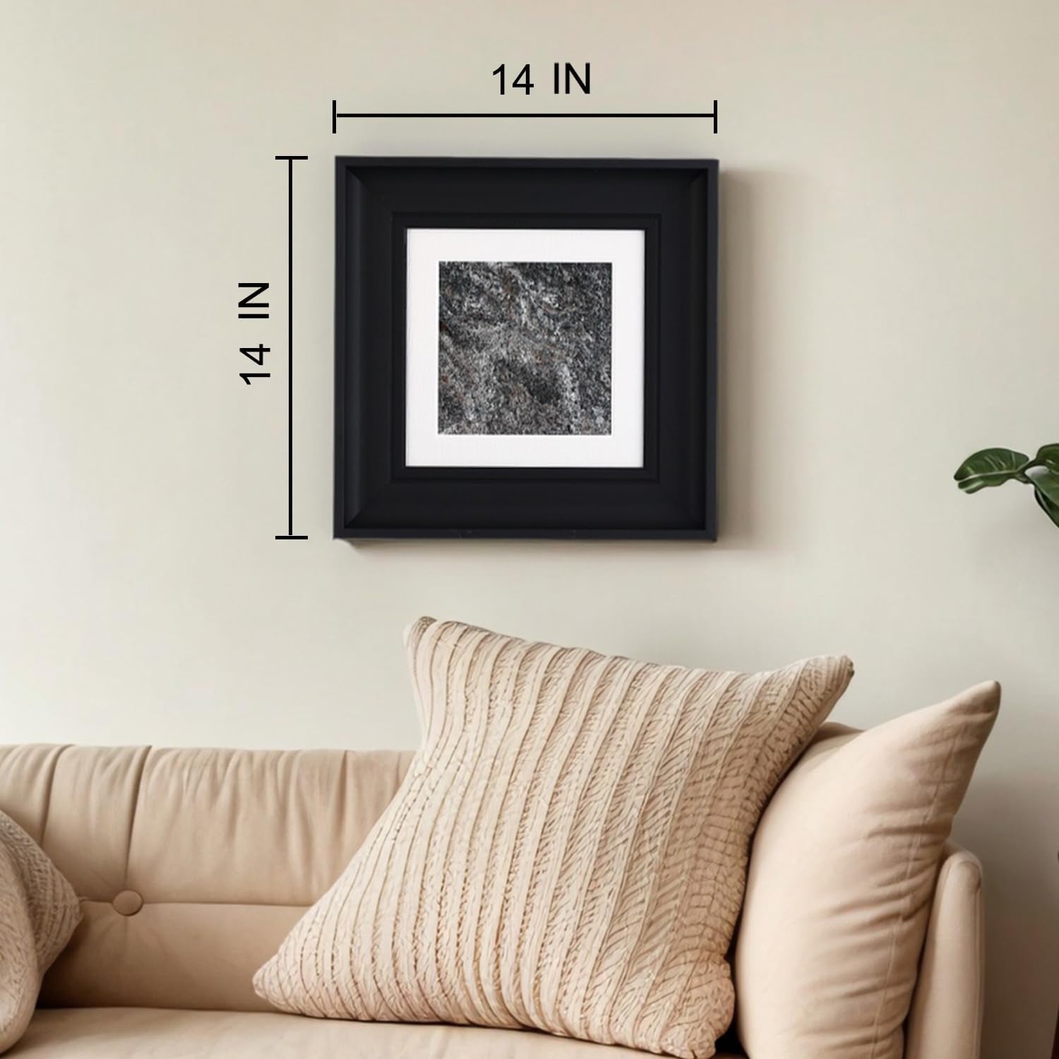 Framed Premium Natural Marble Wall Art 14x14 Inches-2