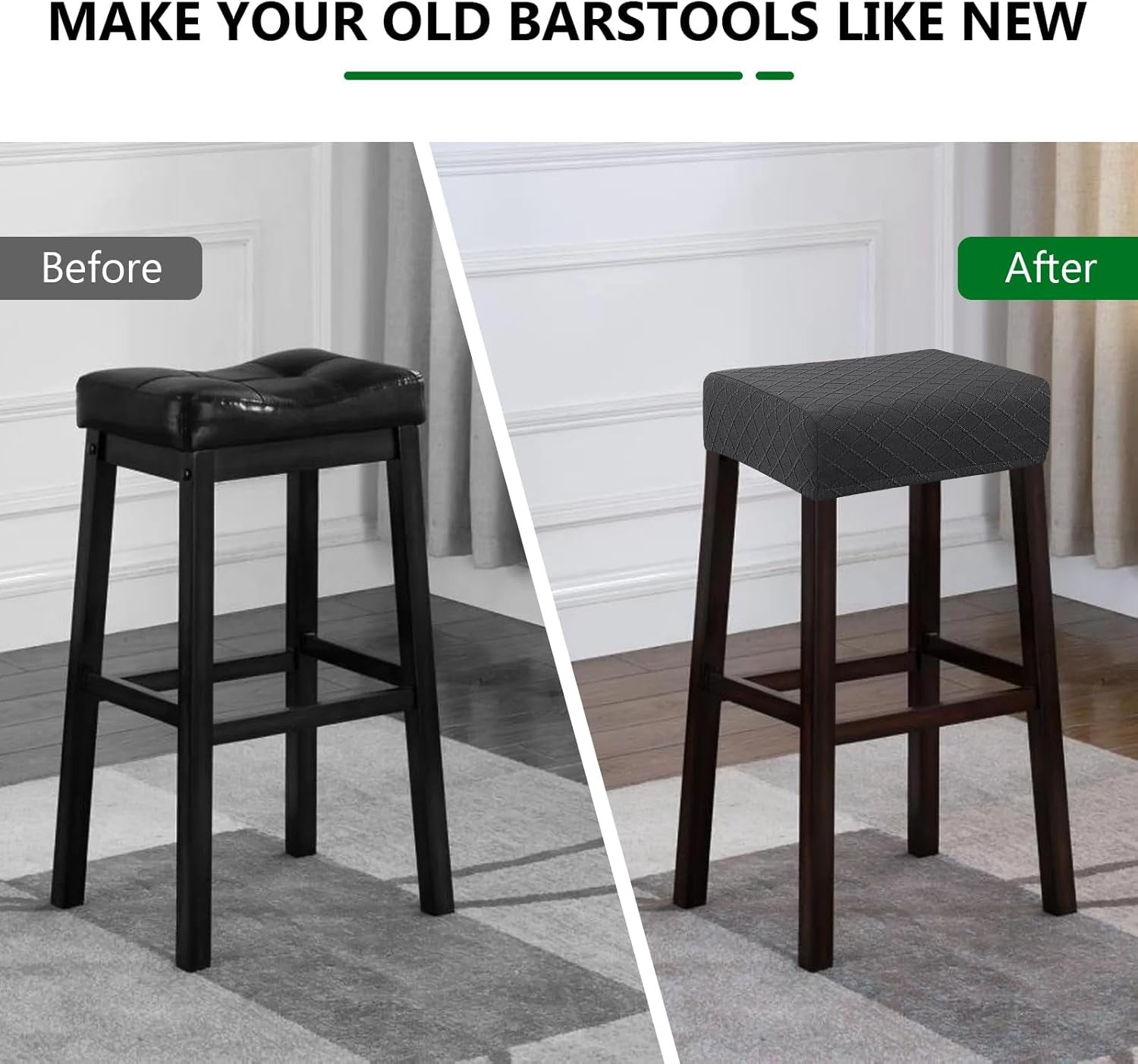 Stretch Waterproof Bar Stool Covers 2 Pack For Counter-4