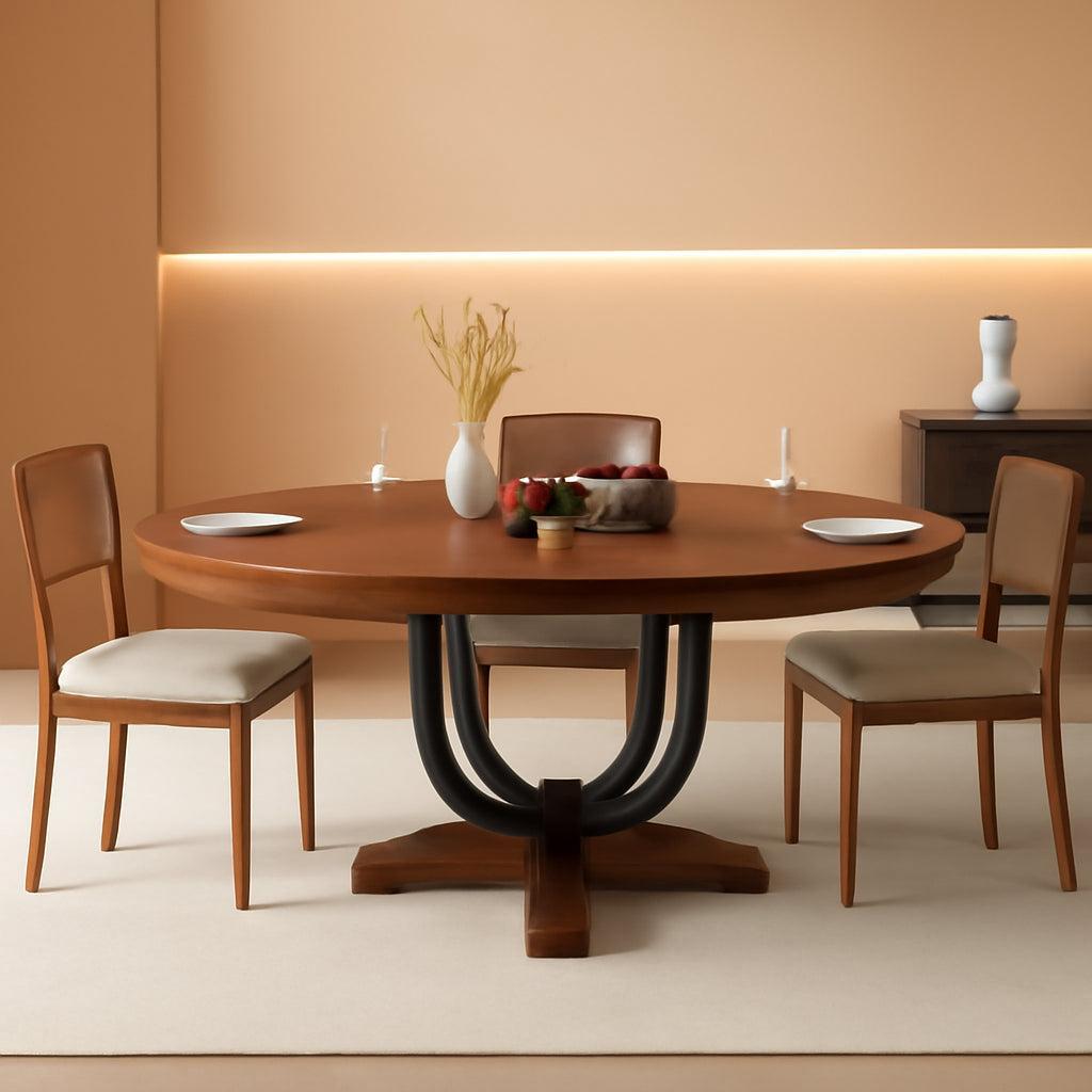 Walnut 59 Inch FullyExtendable OvalShape Dining Table-0