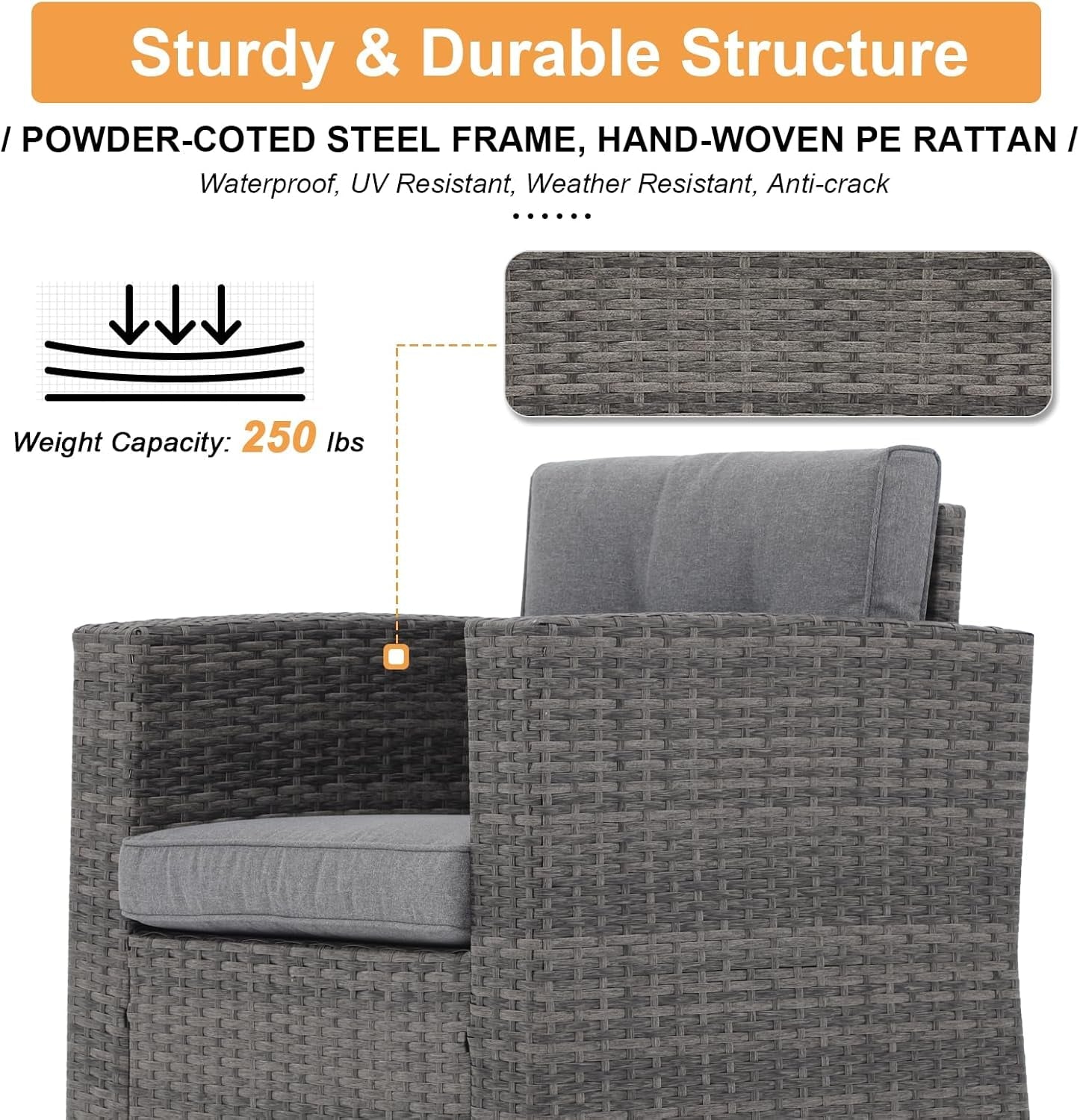 Outdoor Wicker Patio Furniture Set with Storage Box-2