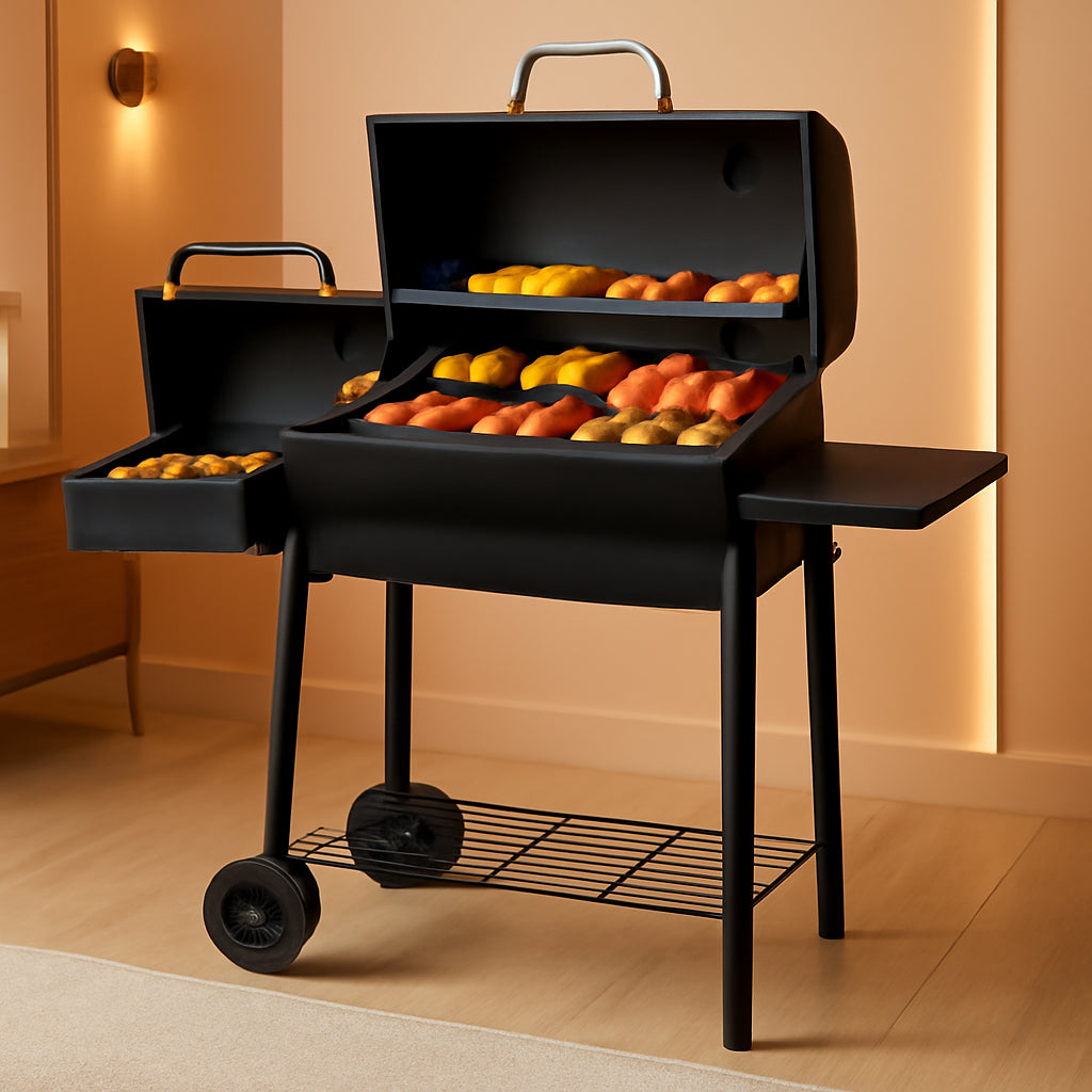 Charcoal Grill With Offset Smoker 510 Sq In Capacity