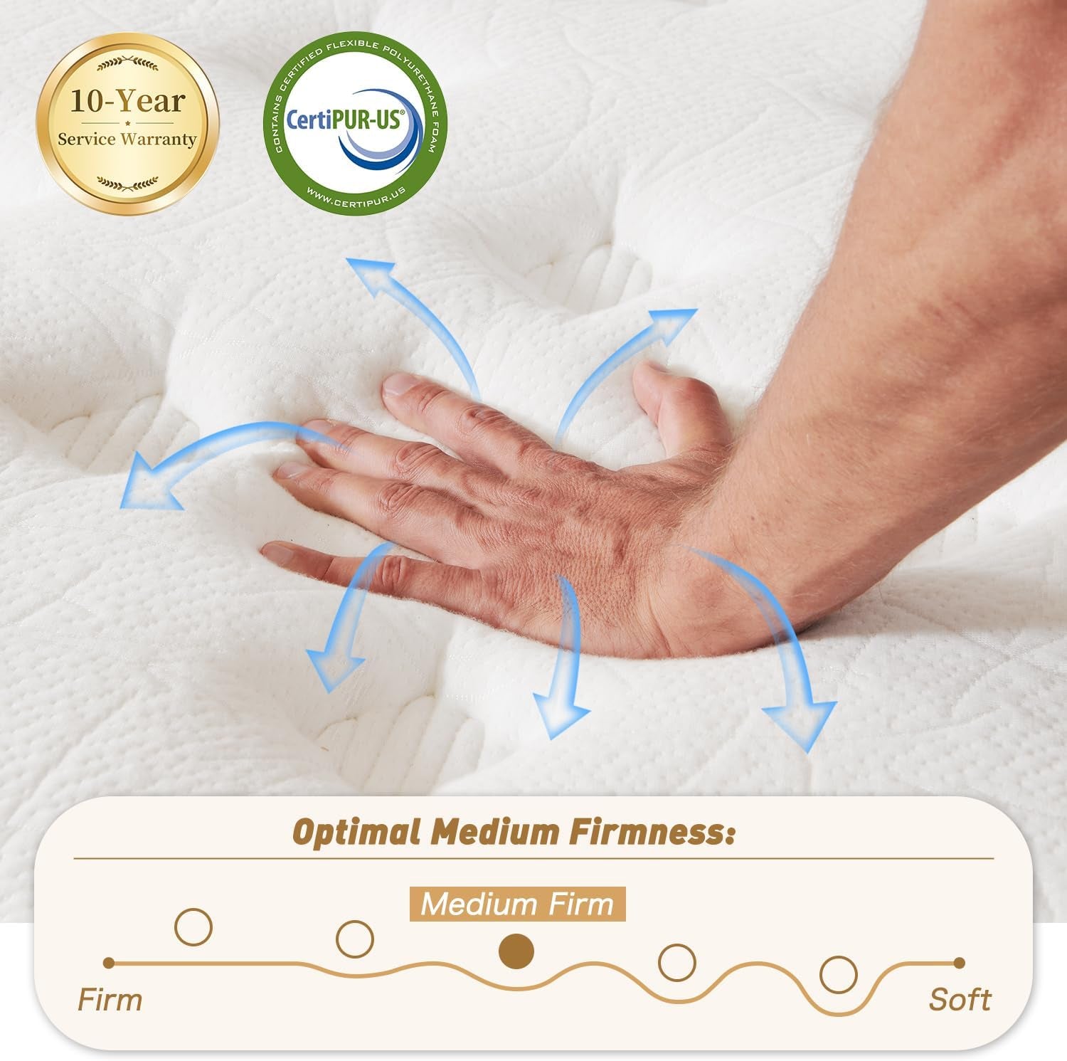 Highly Breathable Full Size Memory Foam Mattress 12Inches-2
