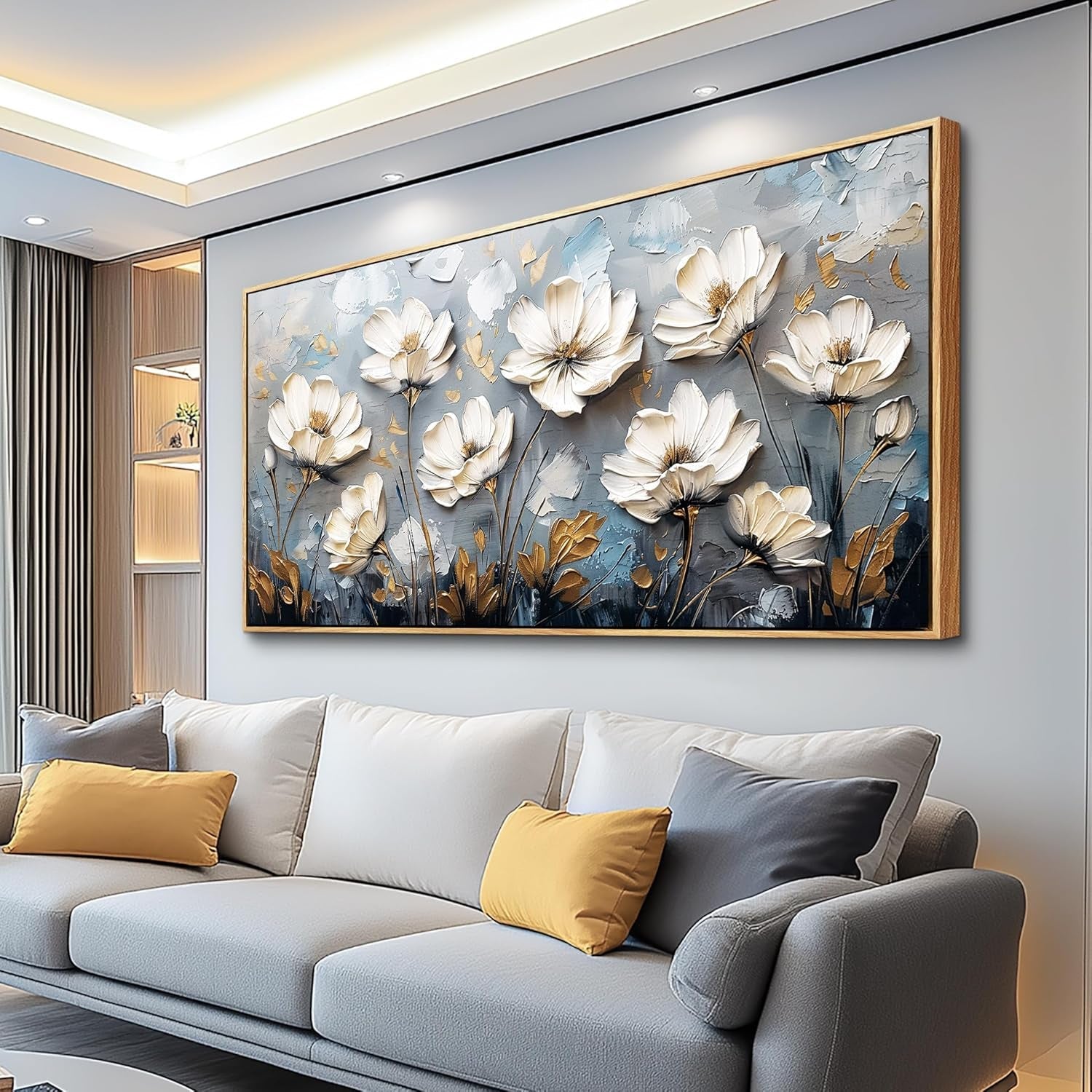 20x40 Inches Framed Canvas Wall Art Floral Masterpiece-0