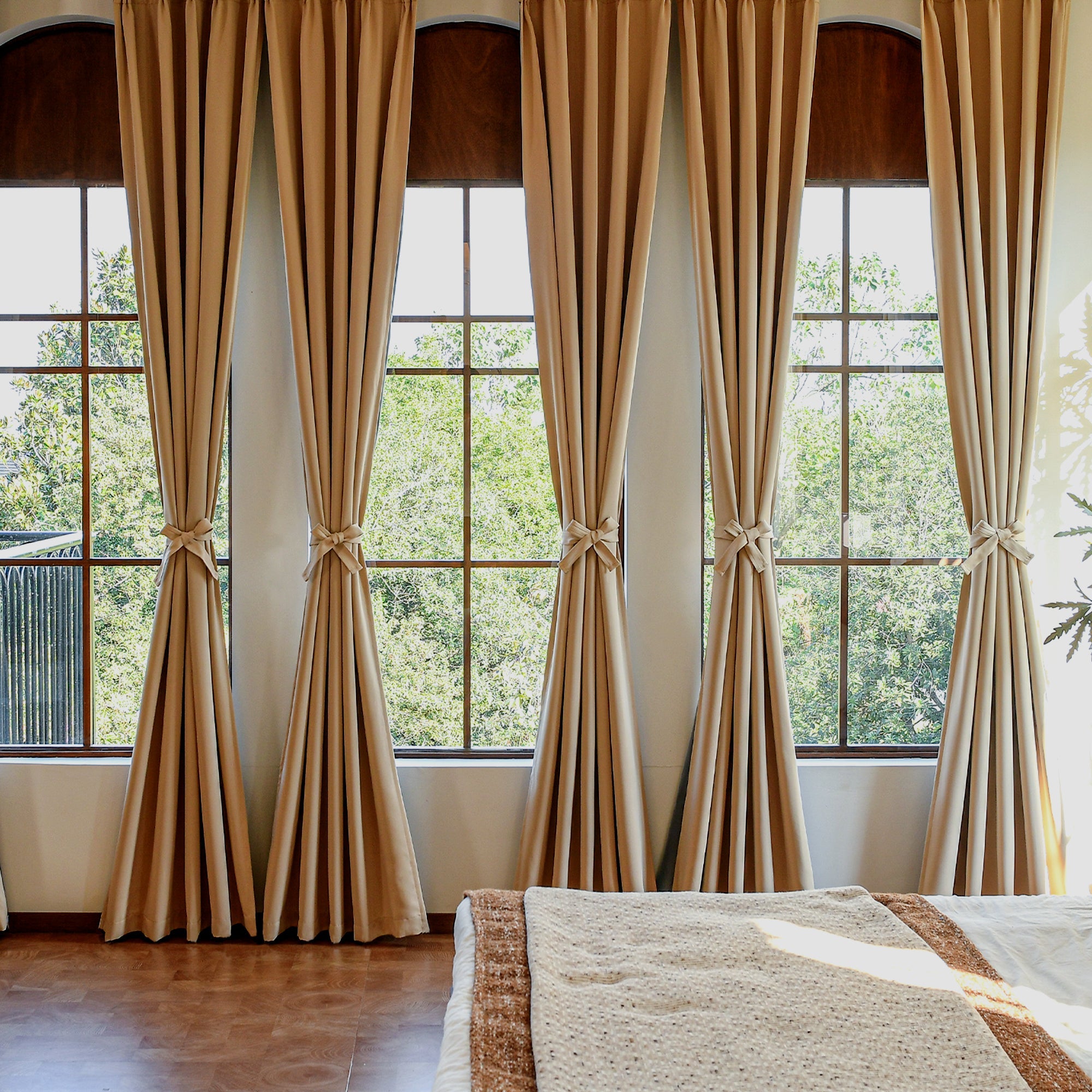 Custom Luxury Silk-Fiber Blackout Curtains-0
