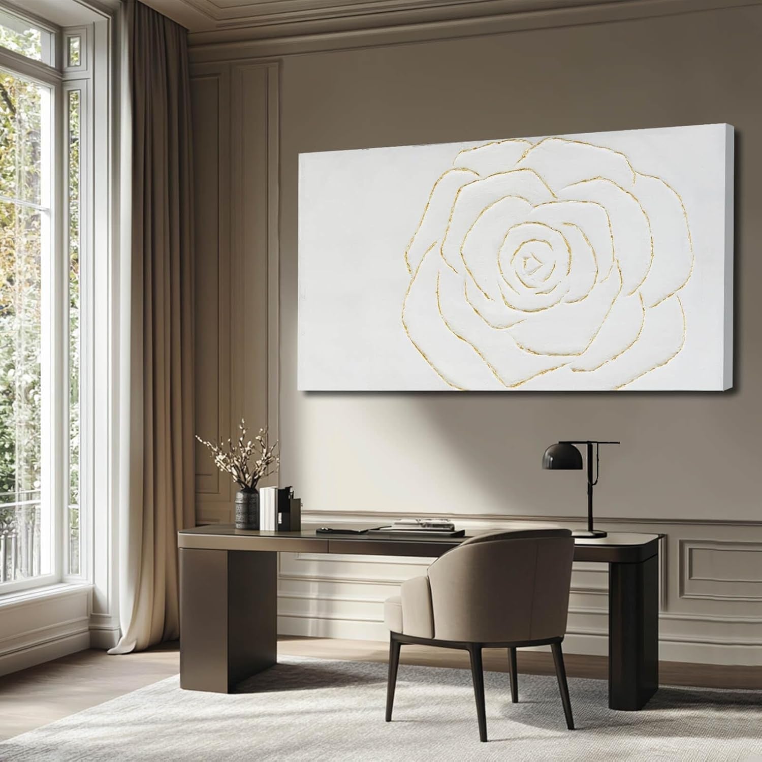Textured Wall Art TwentyFour By Forty Eight Gold Floral-3