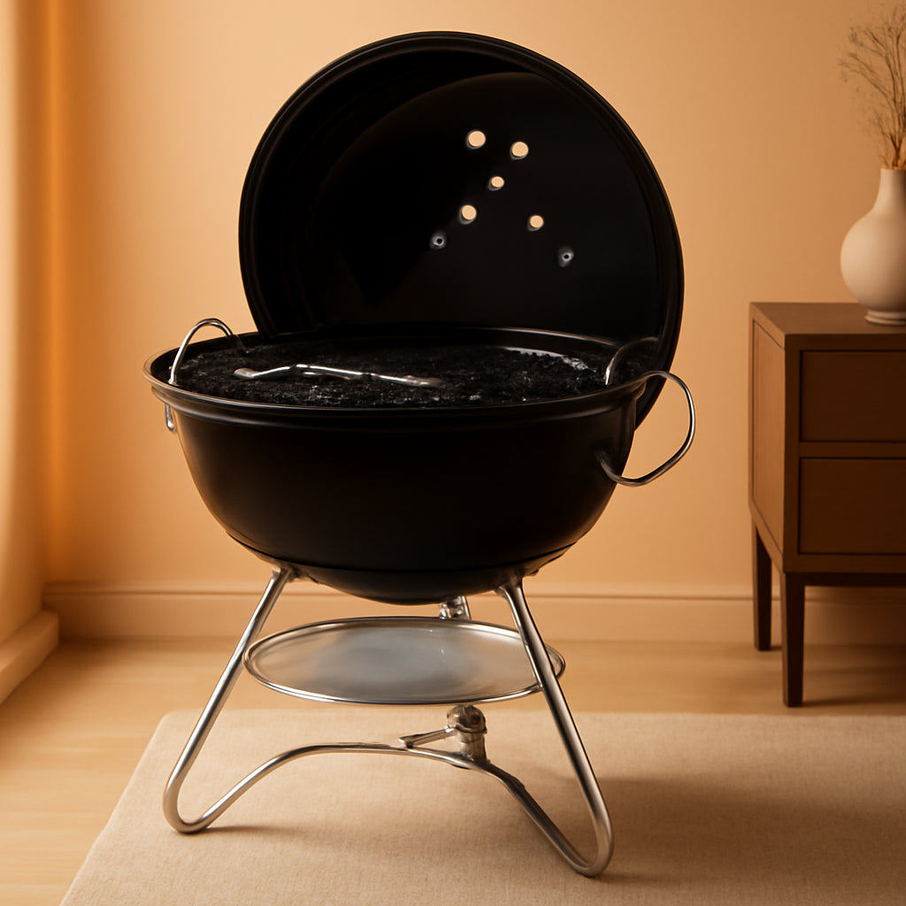 18 Inch Black Charcoal Grill Porcelain Enamel Coating