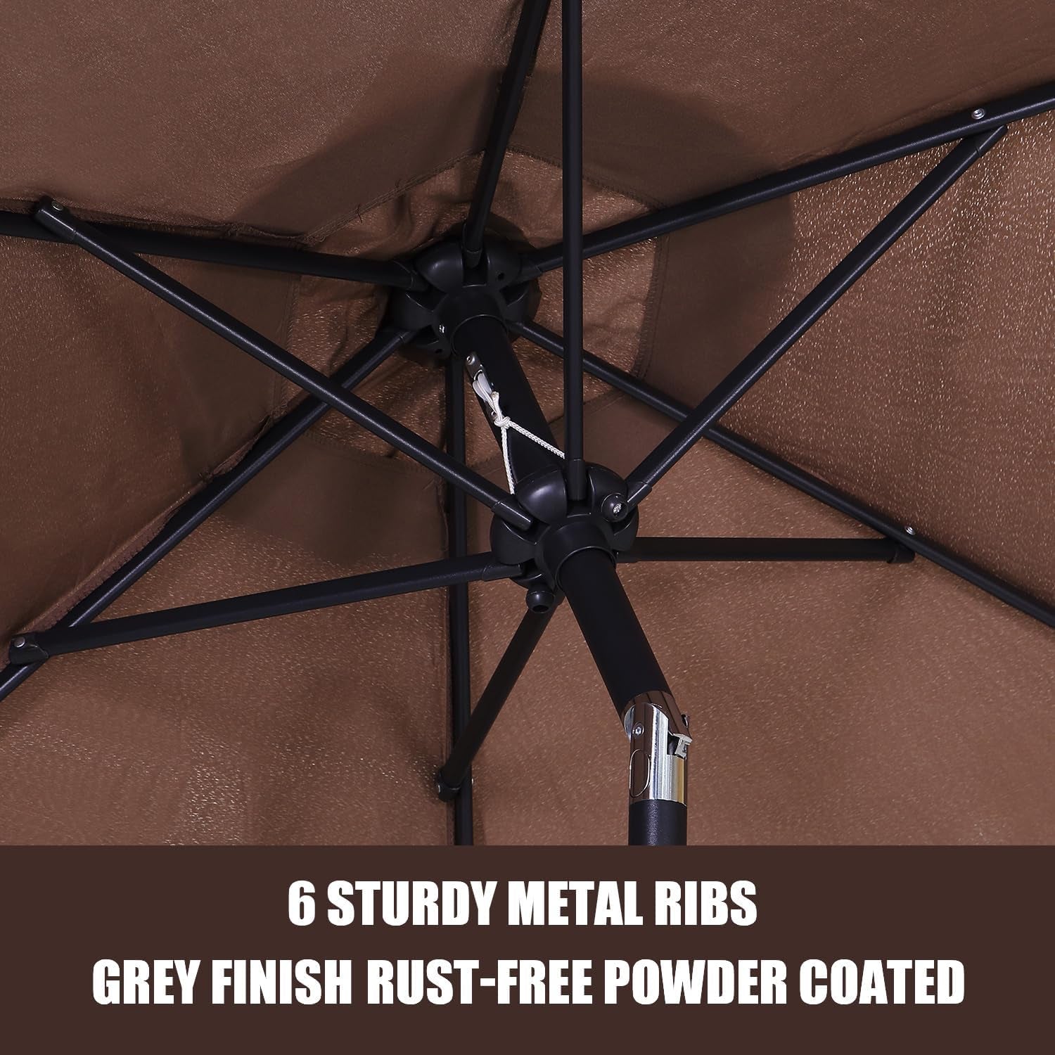 7.5 Foot Aluminum Patio Umbrella Tilt Crank Outdoor Shade-4