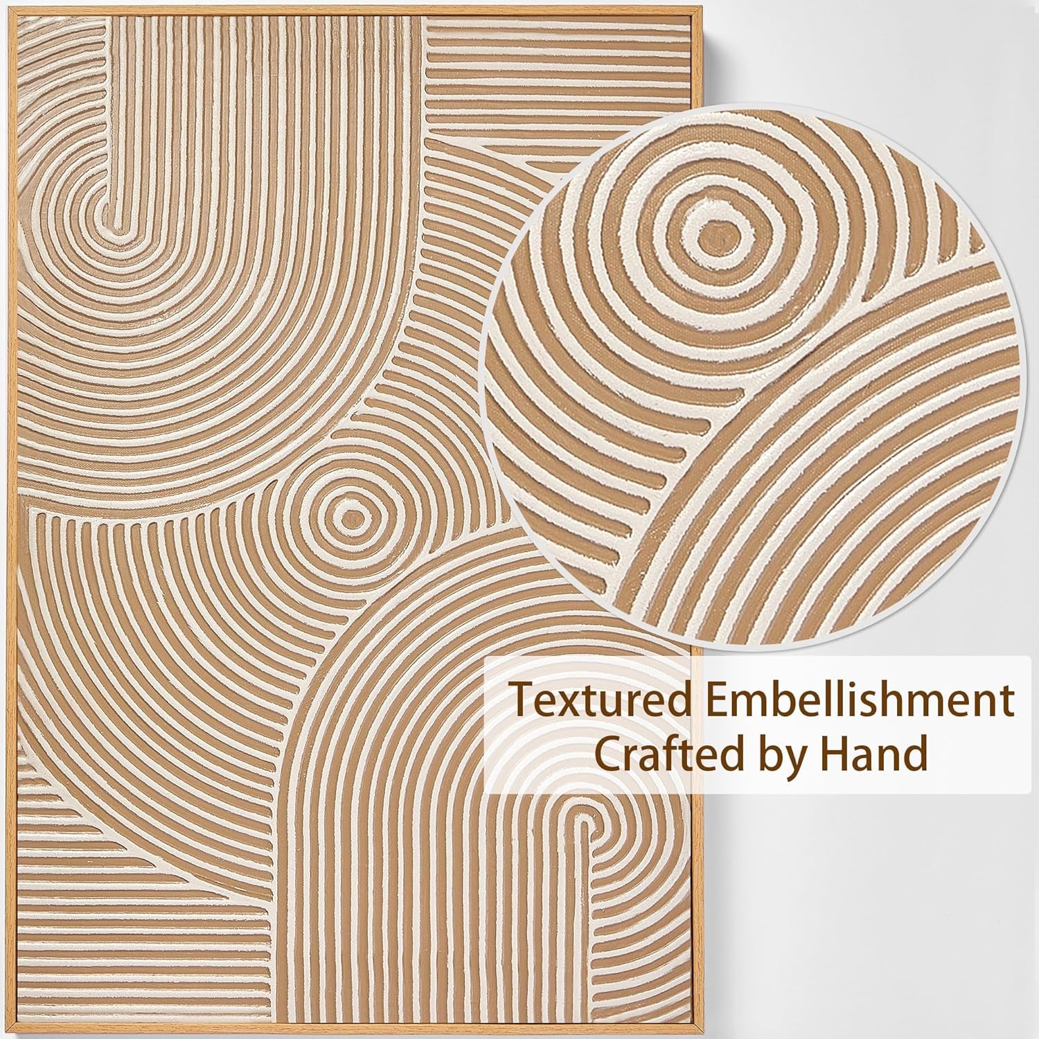 Neutral Contemporary 3D Textured Wall Artwork 16x24-2