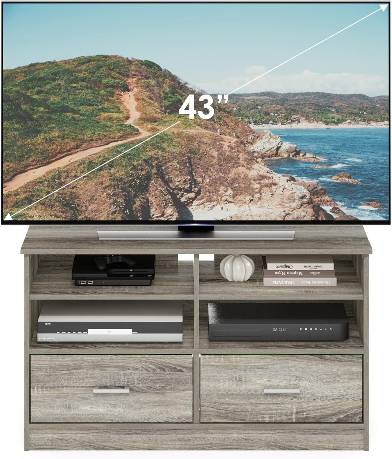 Jensen TV Stand with Drawer, French Oak, Large-4