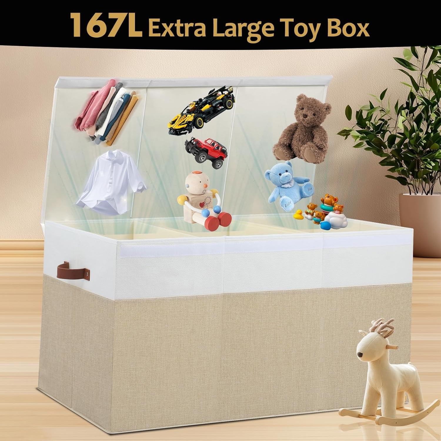 Extra Large Toy Storage Container Bin With Dividers-1
