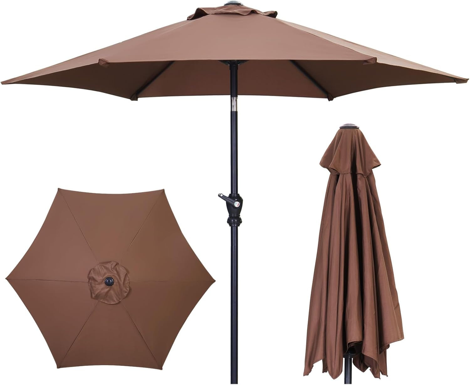 7.5 Foot Aluminum Patio Umbrella Tilt Crank Outdoor Shade-1