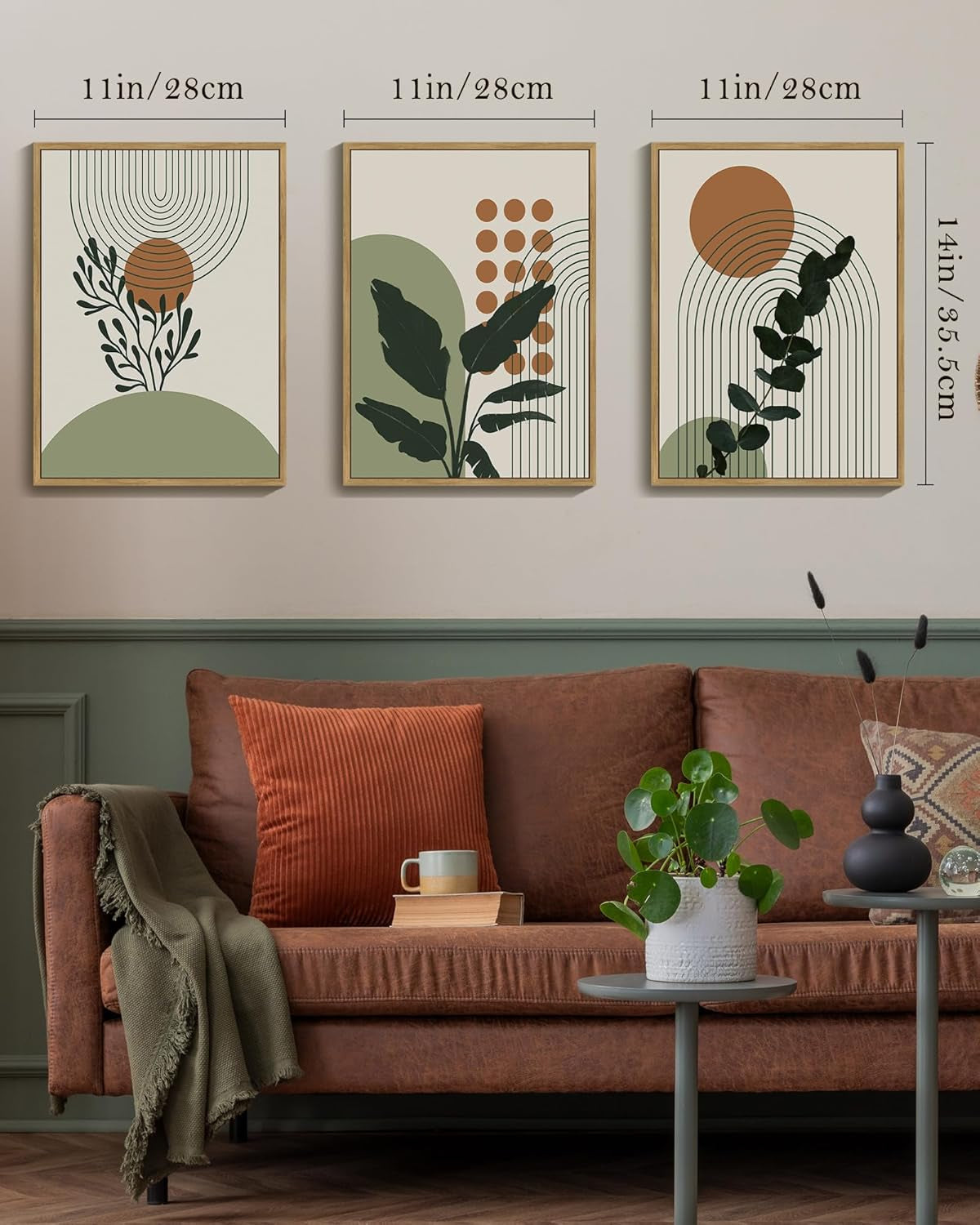 Framed Bohemian Botanical Wall Art Sage 11X14 Inches-4