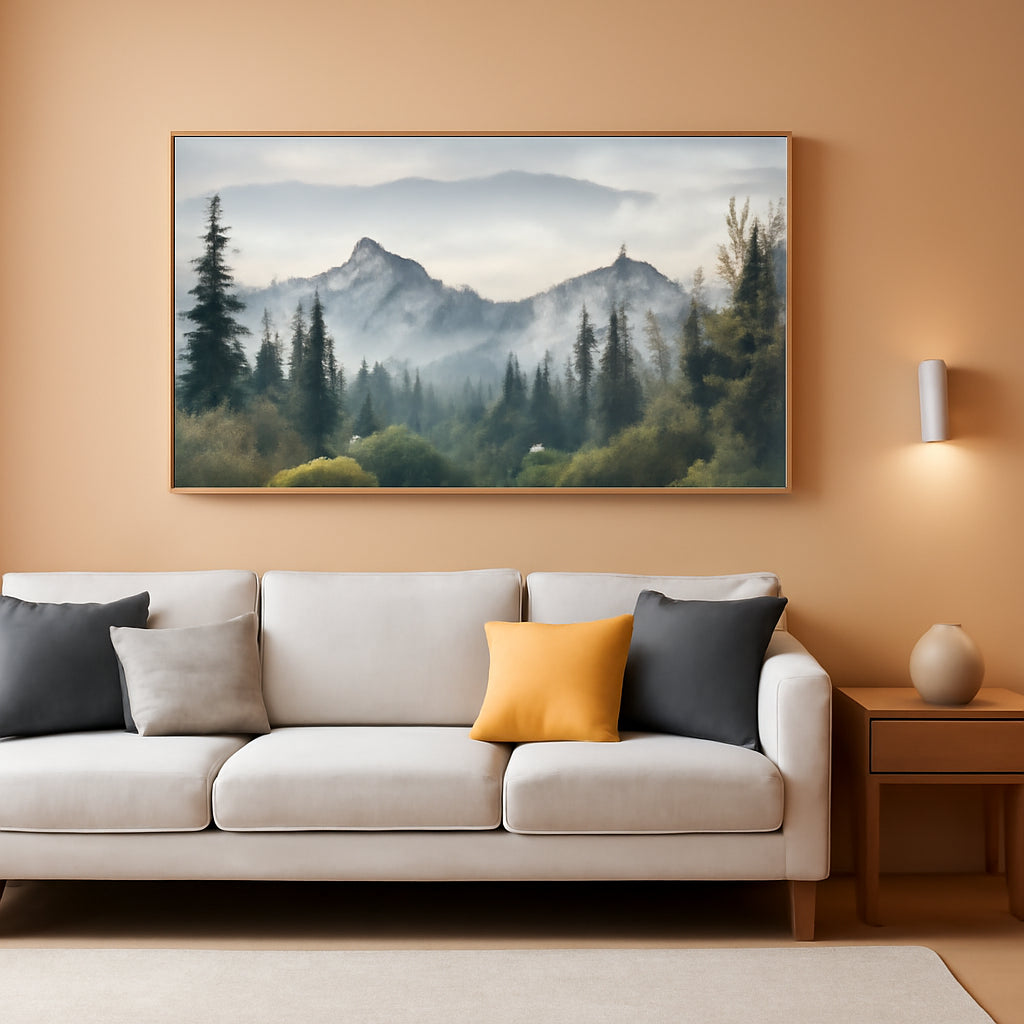 Wood Framed Canvas Wall Art 20x40 Land scape Abstract-0