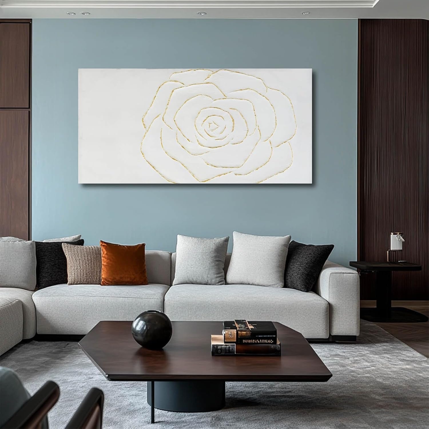 Textured Wall Art TwentyFour By Forty Eight Gold Floral-1
