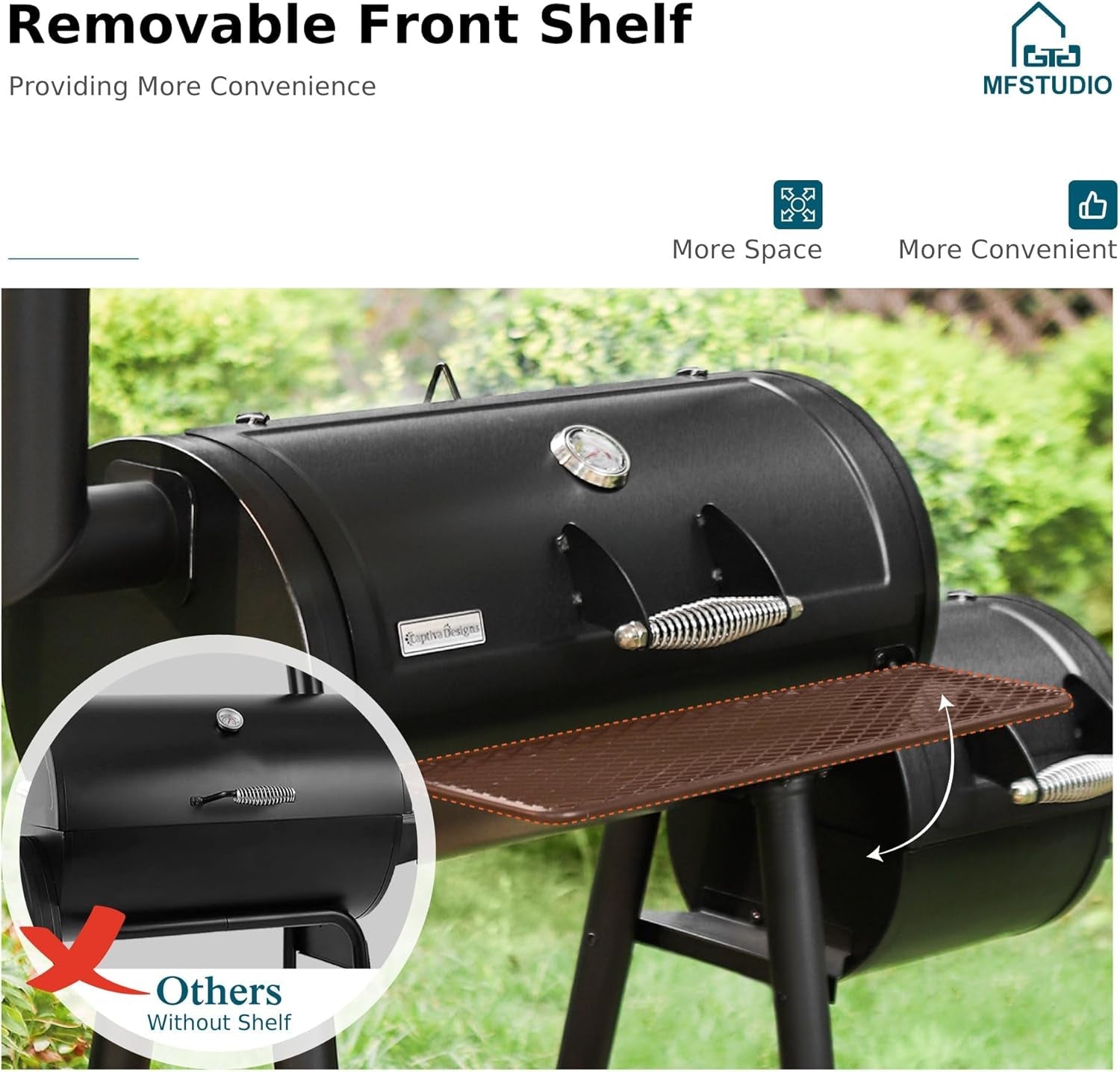 512 Sq In Offset Charcoal Smoker Grill Industrial Grade Construction