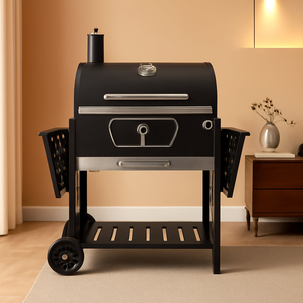 Thirty Inch Charcoal Grill Black Patio Outdoor Cooking