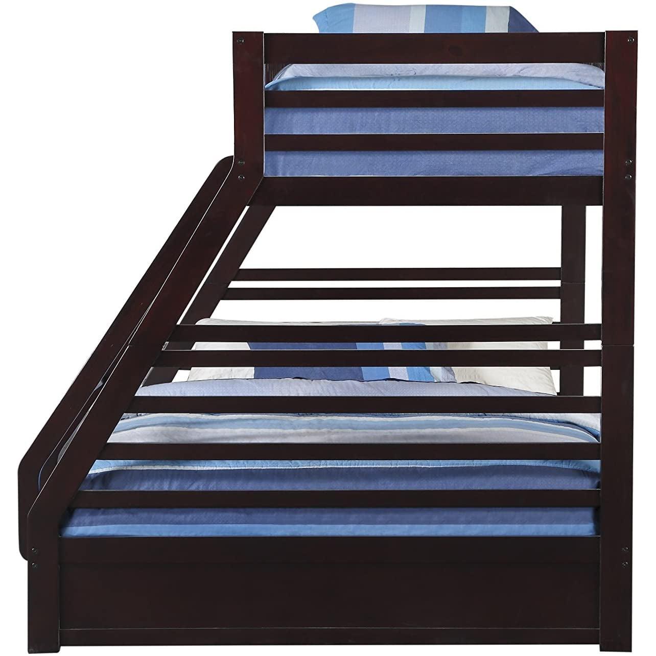 XL Twin/Queen Bunk Bed with Drawers, Espresso-2