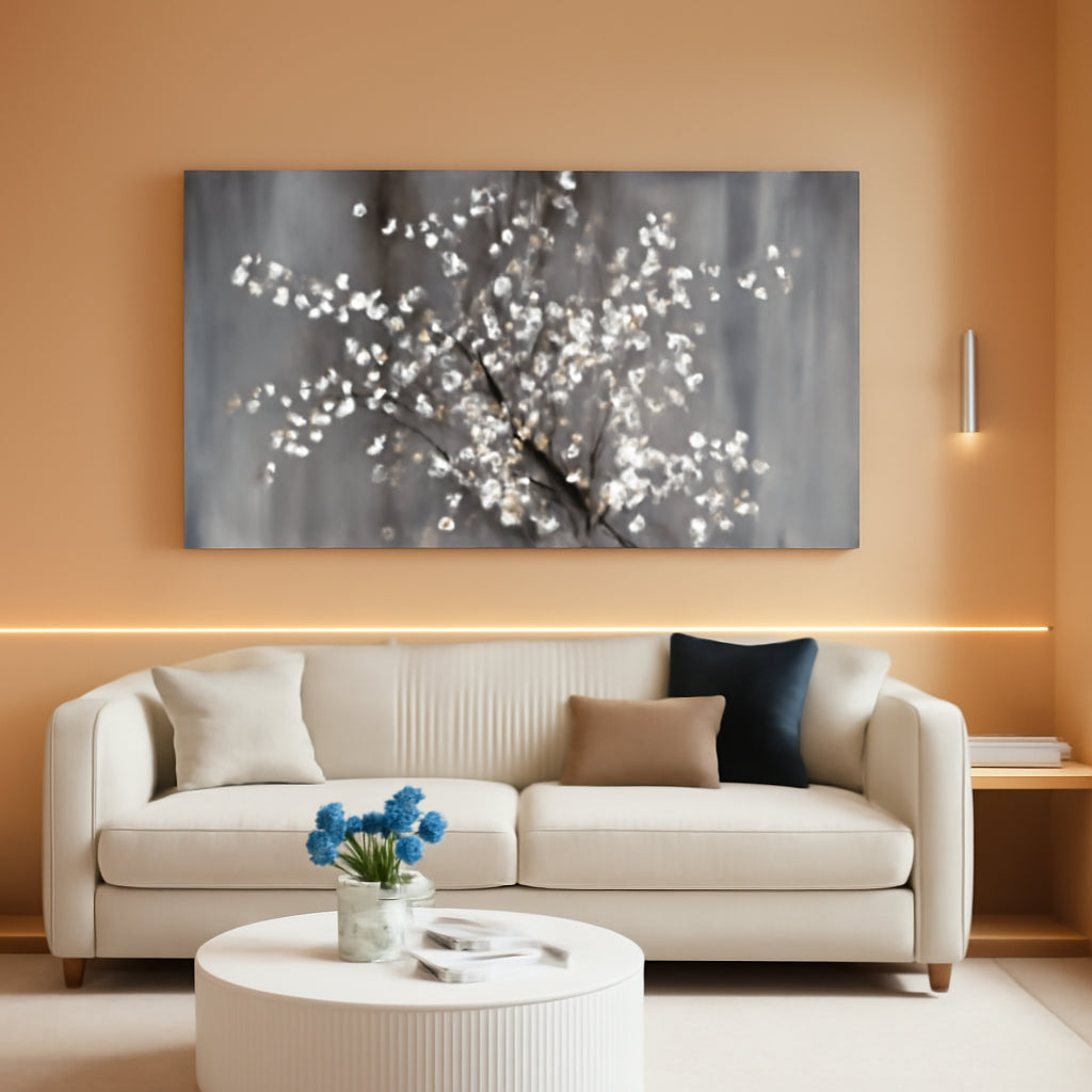 Premium Oversized Canvas Wall Art 20x40 Inches White-0