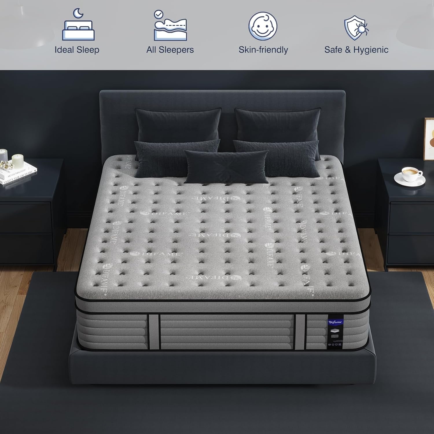 Cooling Gel King Size Premium Hybrid Mattress MemoryFoam-4