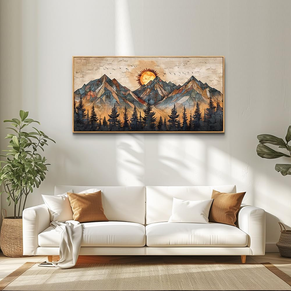Elegant Textured Canvas Modern Wall Art 24x48 Inches-4