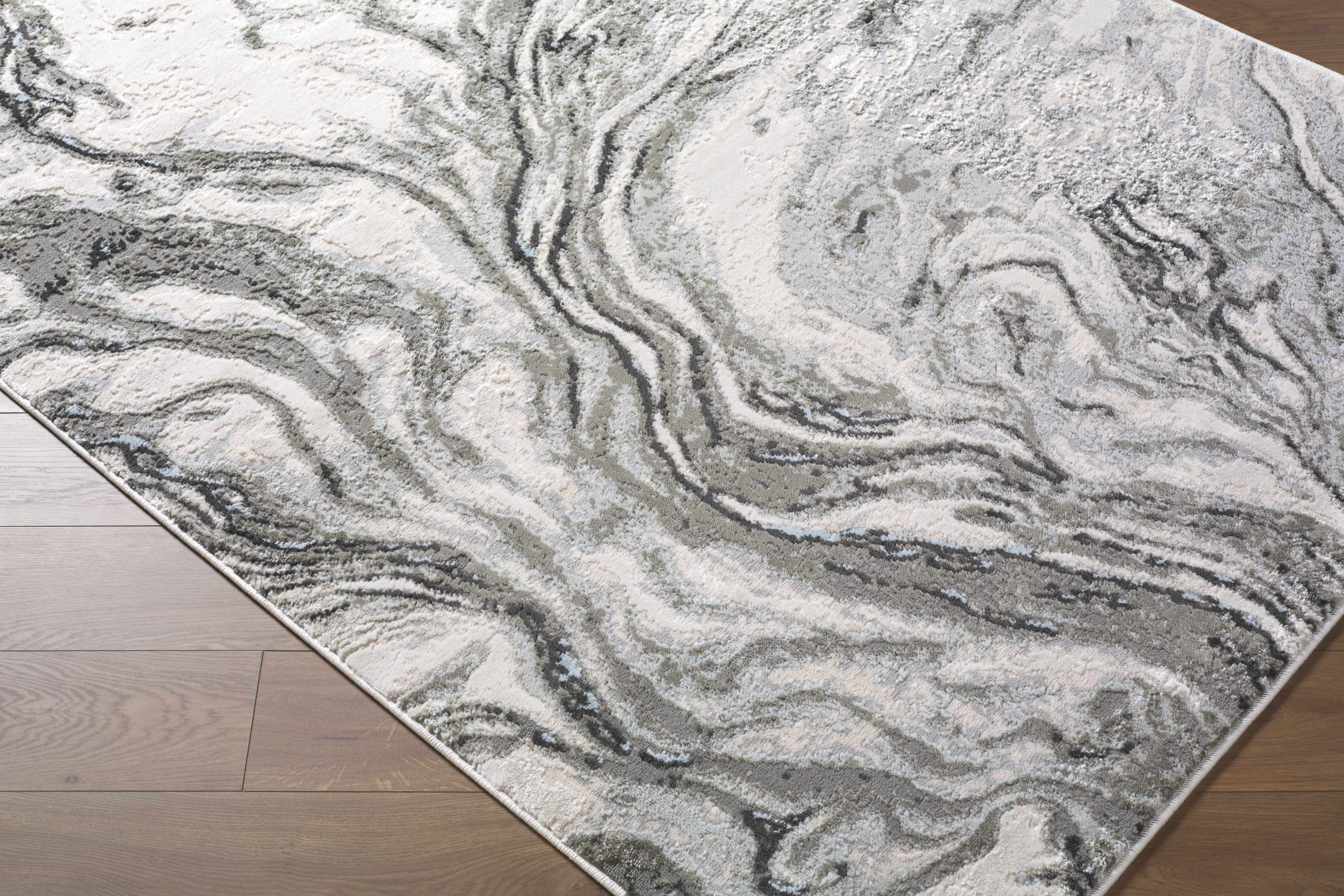 Brandi Gray Marble Area Rug