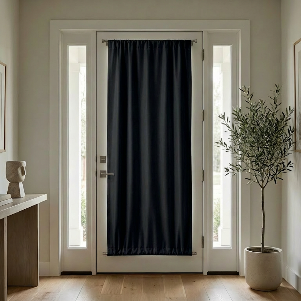 Custom Luxury Silk-Fiber French Door Blackout Curtains-9