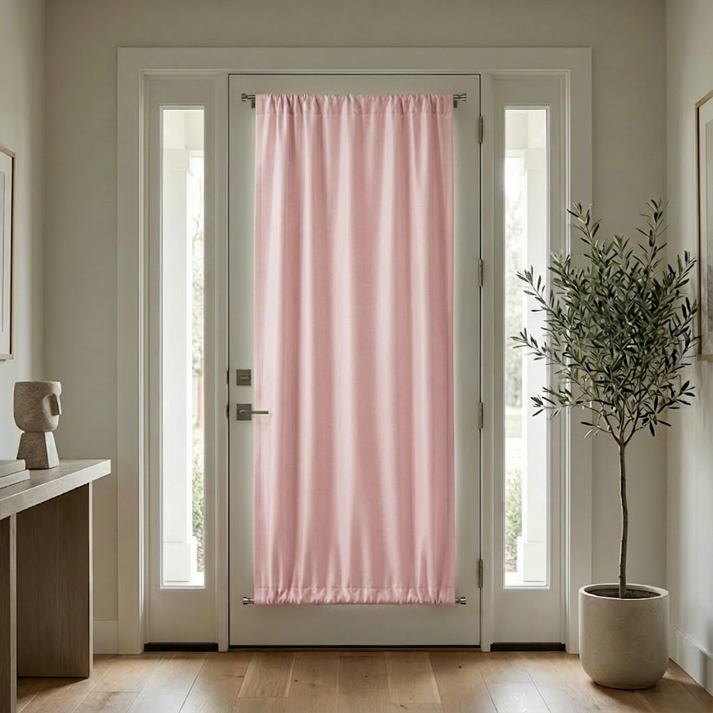 Custom Luxury Silk-Fiber French Door Blackout Curtains-17