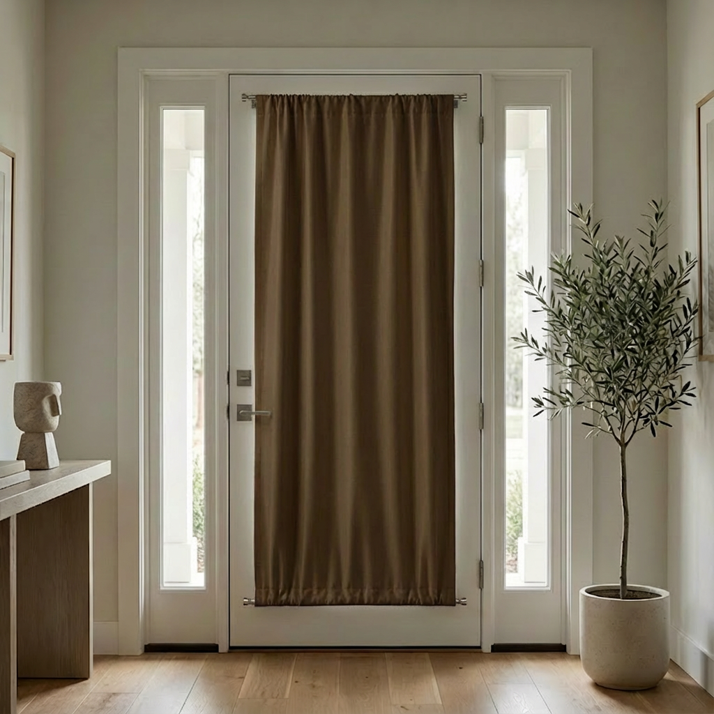 Custom Luxury Silk-Fiber French Door Blackout Curtains-13