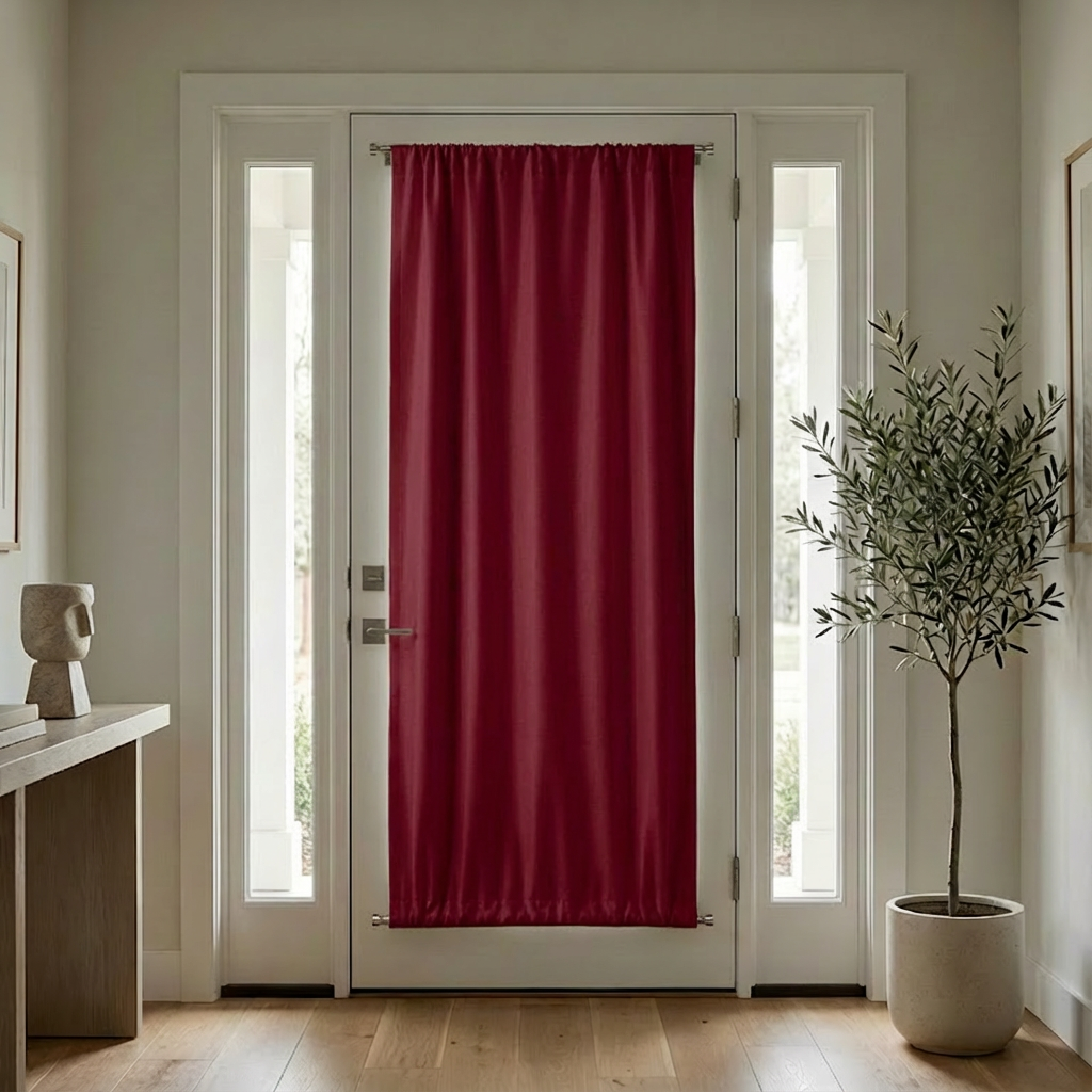 Custom Luxury Silk-Fiber French Door Blackout Curtains-20