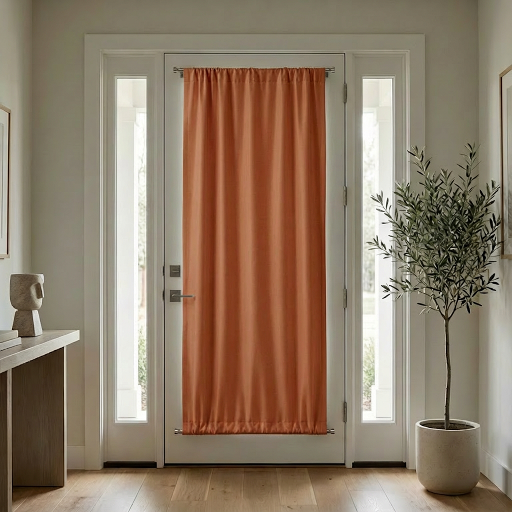Custom Luxury Silk-Fiber French Door Blackout Curtains-16