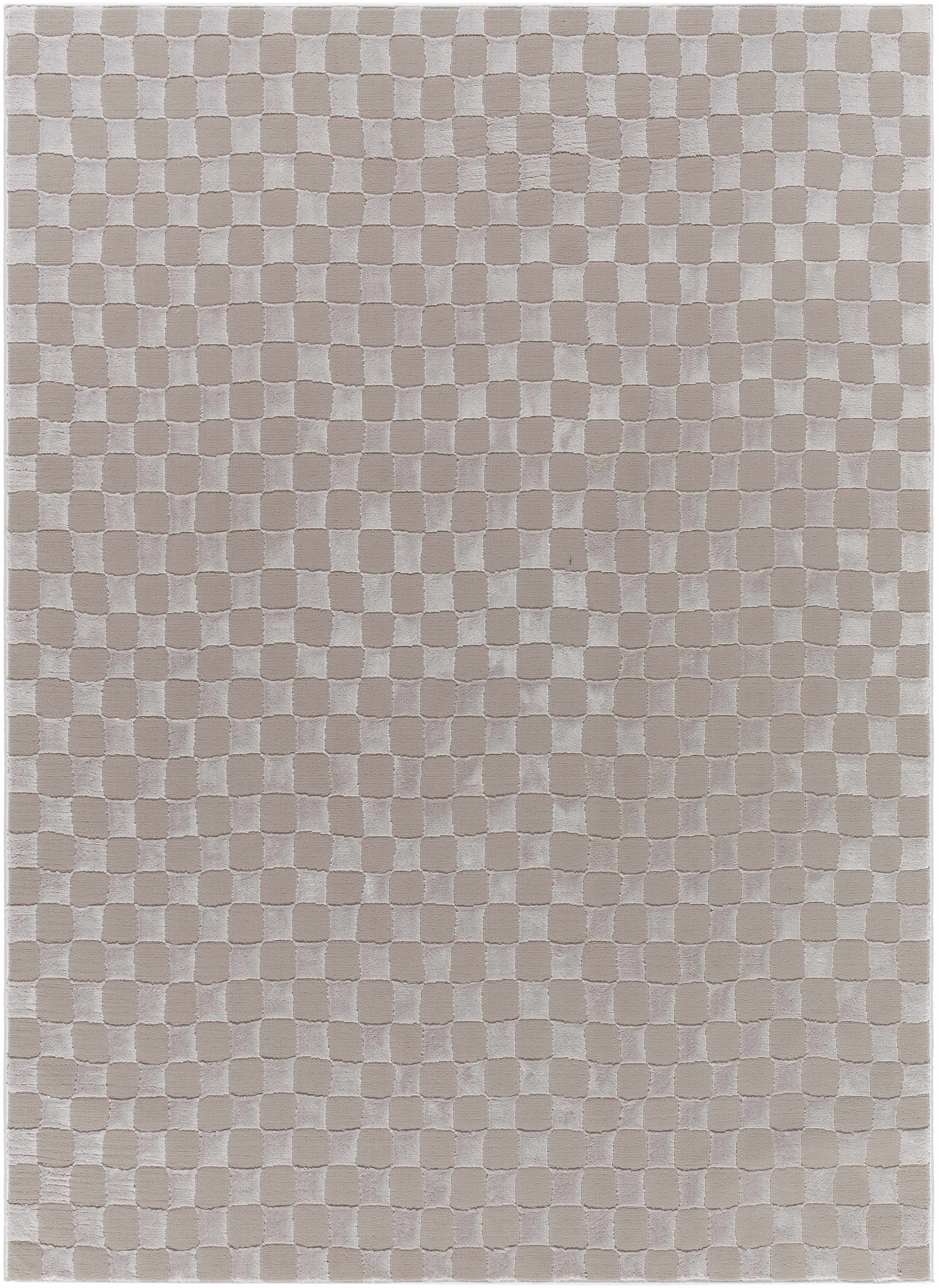 Carina Dark 3D Checkered Washable Area Rug