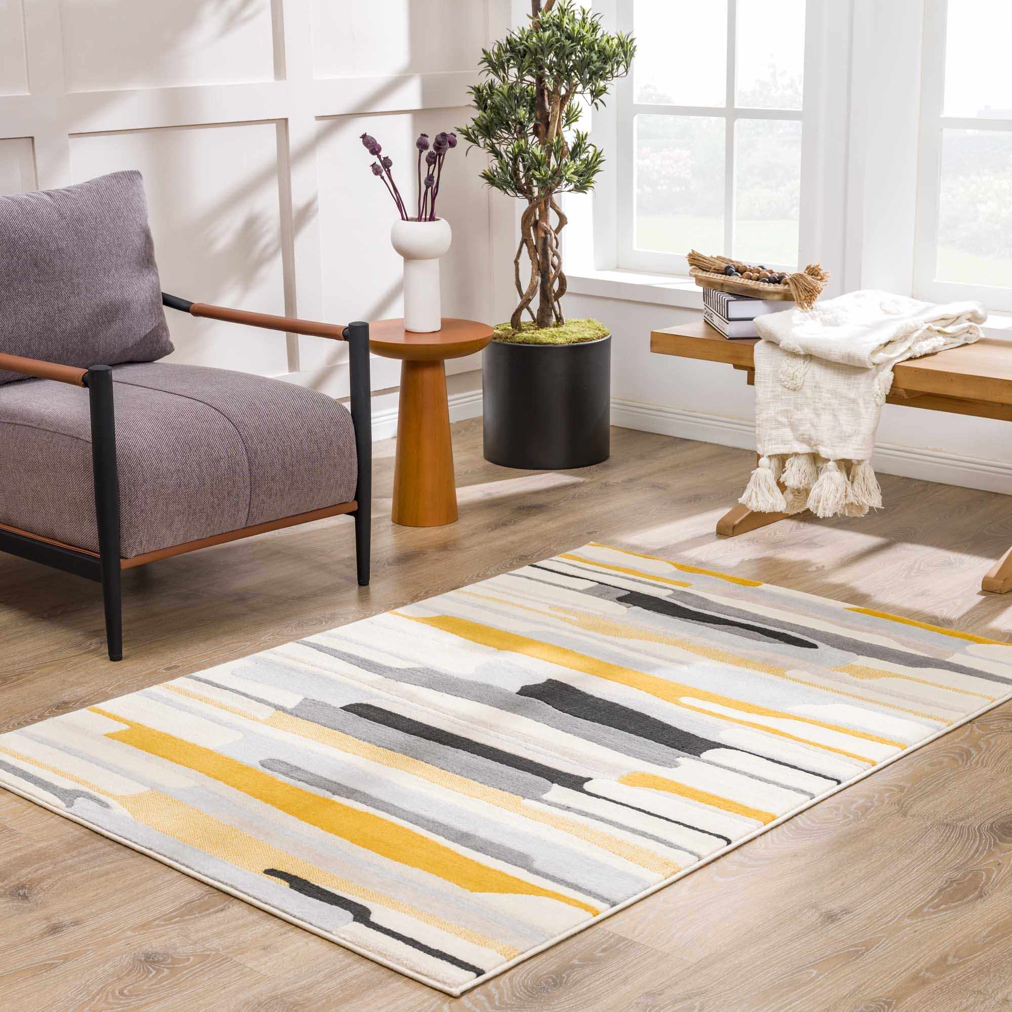 Southfields Mustard Modern Rug